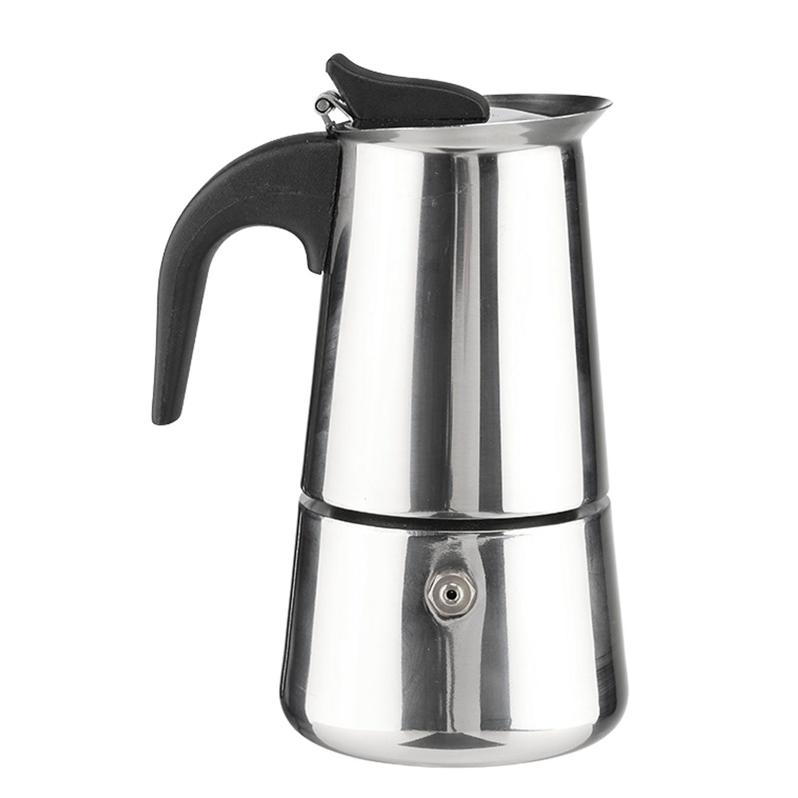 HAC24 Espressokocher Espressobereiter Edelstahl Espresso Kanne Kaffeekocher, 0,1l Kaffeekanne, für 2 Tassen