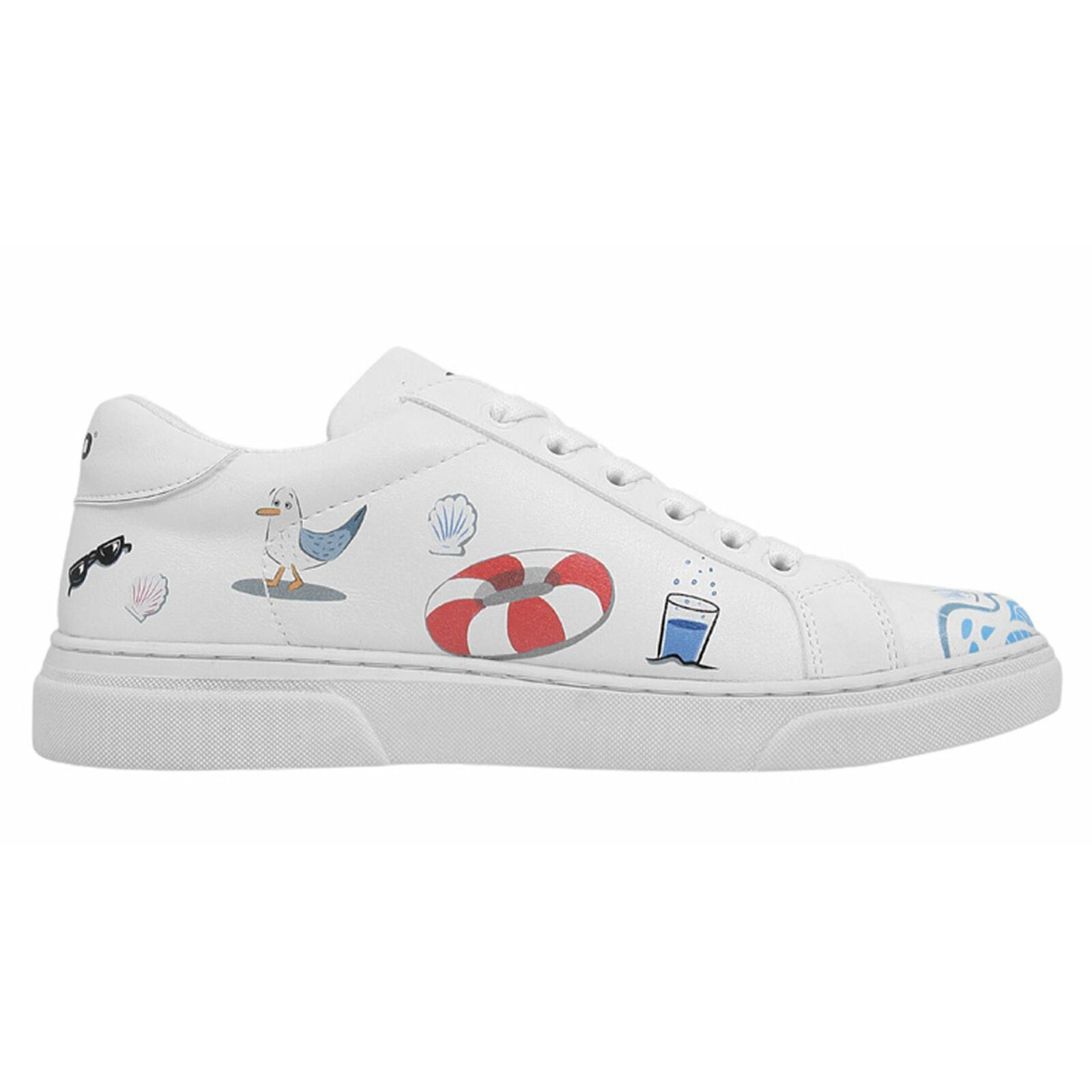 DOGO Ace Low-Top Sneaker Cats On The Beach Damen Sneaker Sneaker Handgefertigt