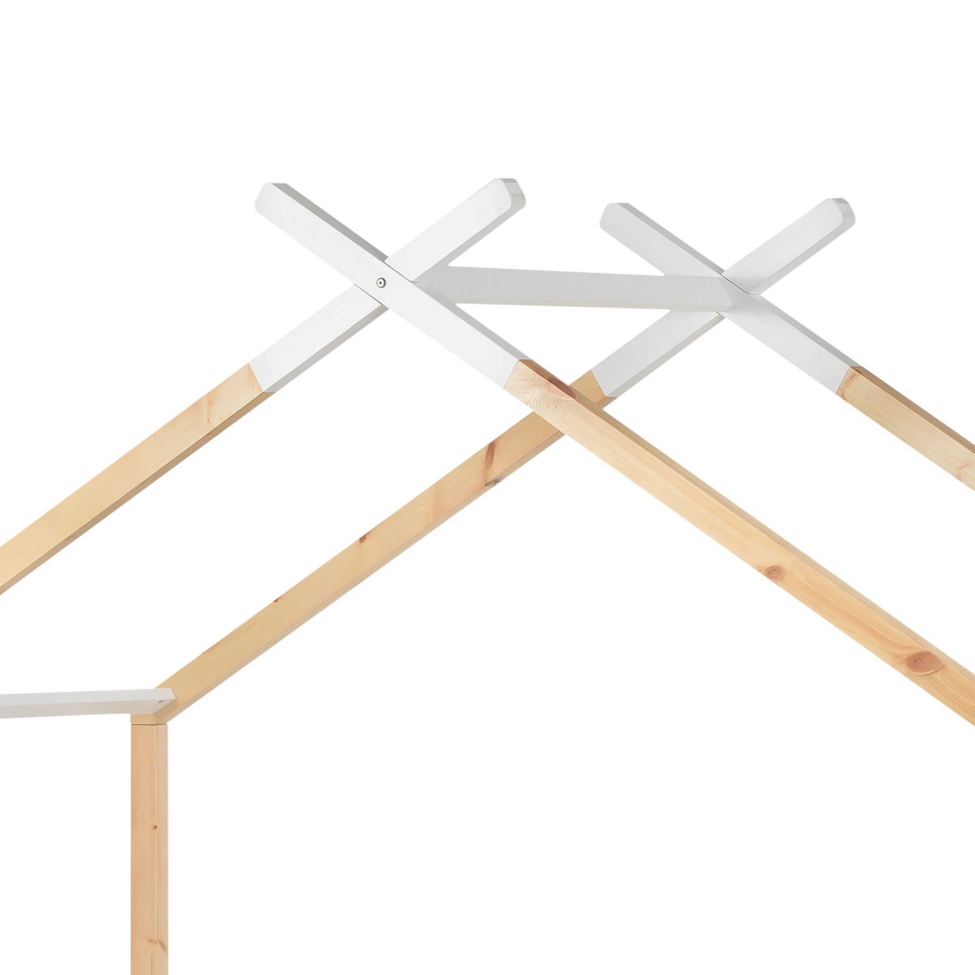 Kinderbett, Hausbett Jugendbett mit Bettschubkasten und Lattenrost, 90x200 cm