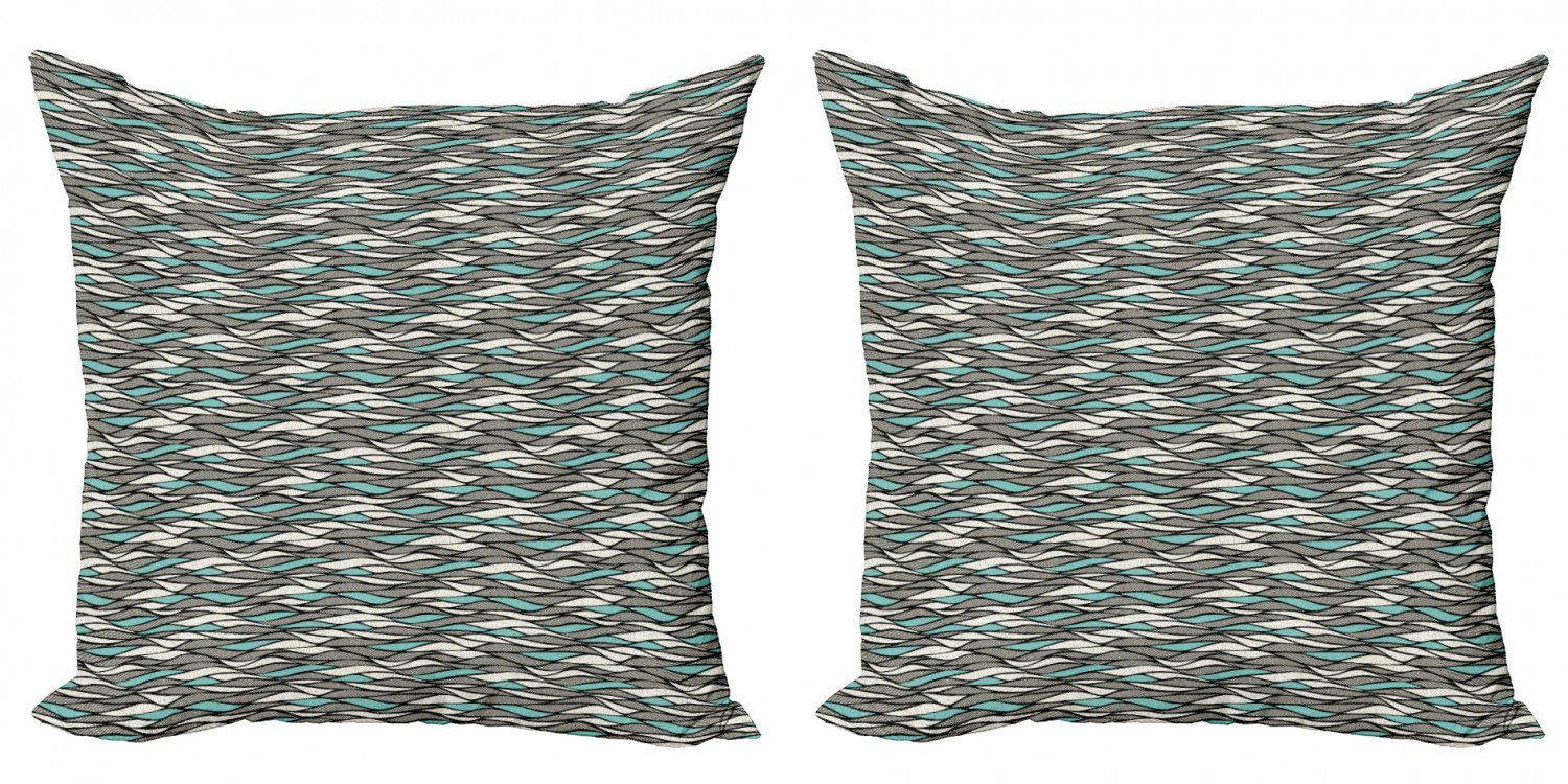 Kissenbezüge Modern Dots (2 Horizontal Waves Doppelseitiger Abstrakt Accent Digitaldruck, Stück), Abakuhaus
