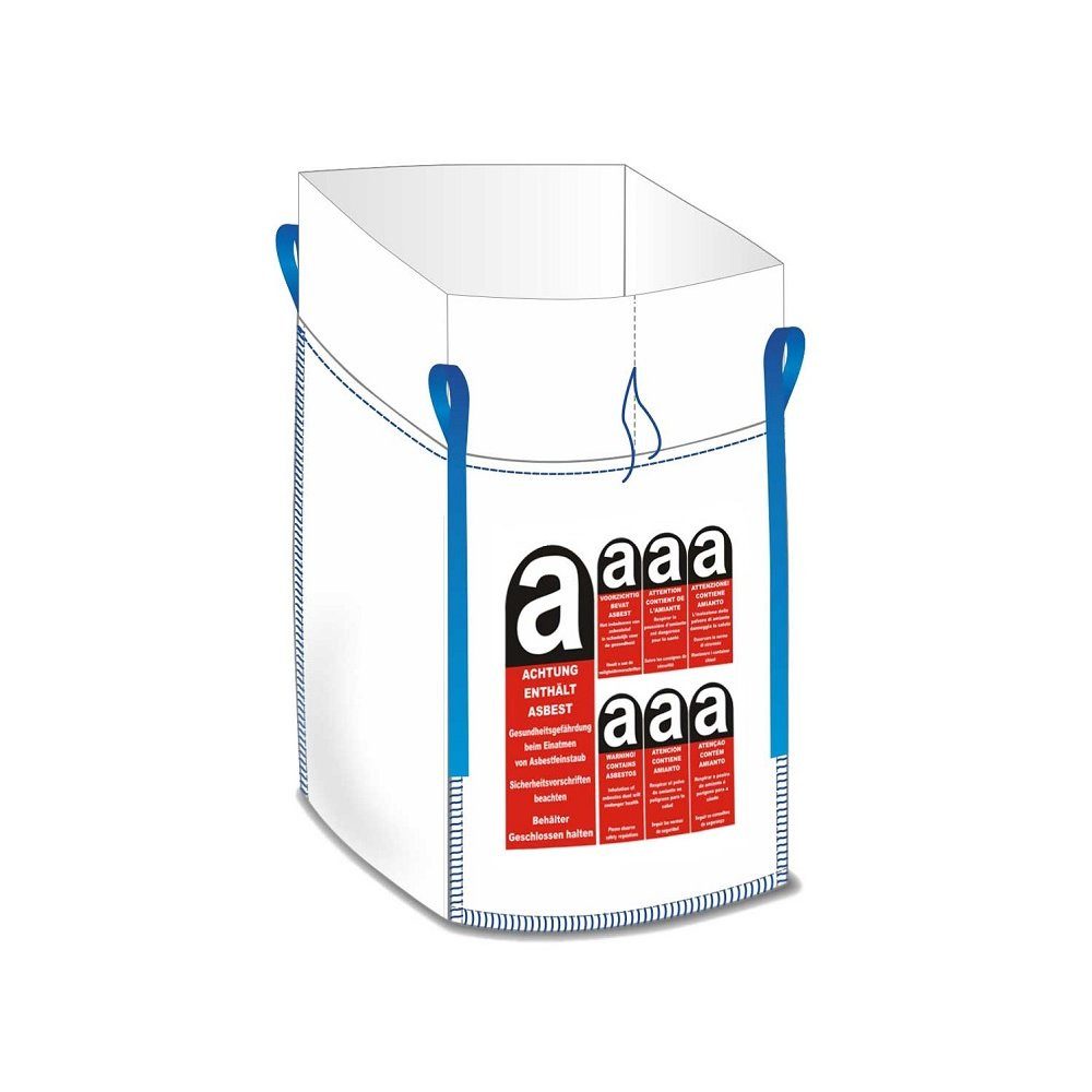 KLASEBO® Schüttgut-Sack BIG BAG für Asbest mit Schürze Tragkraft 1000 kg, 90 x 90 x 110 cm