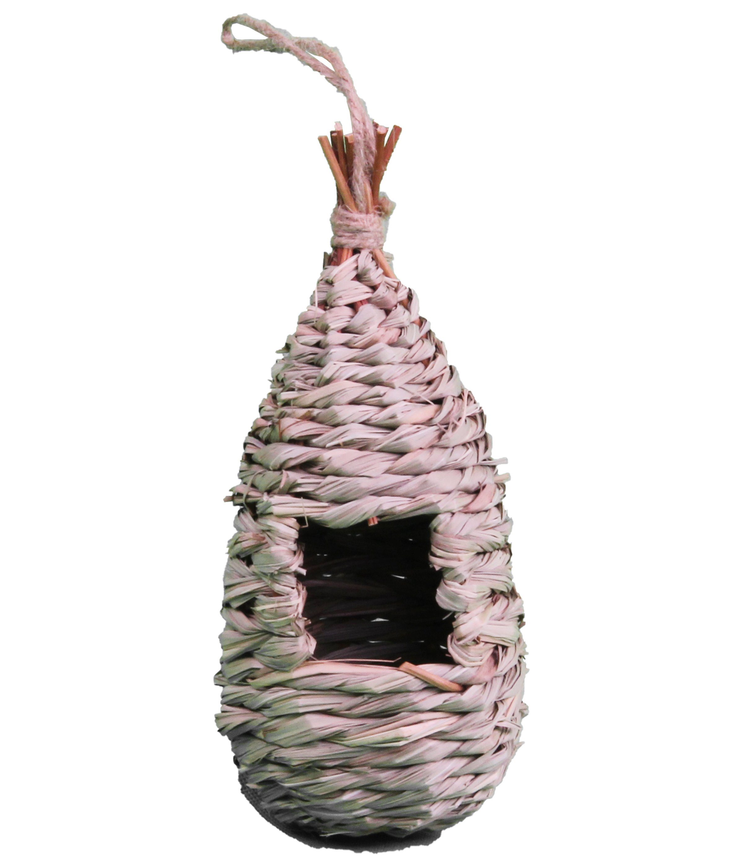 Dehner Nistkasten Natura Premium Nestbeutel Herdis, Ø 10 cm x Höhe 22 cm, 45 mm Flugloch, aus schönem Borstgras