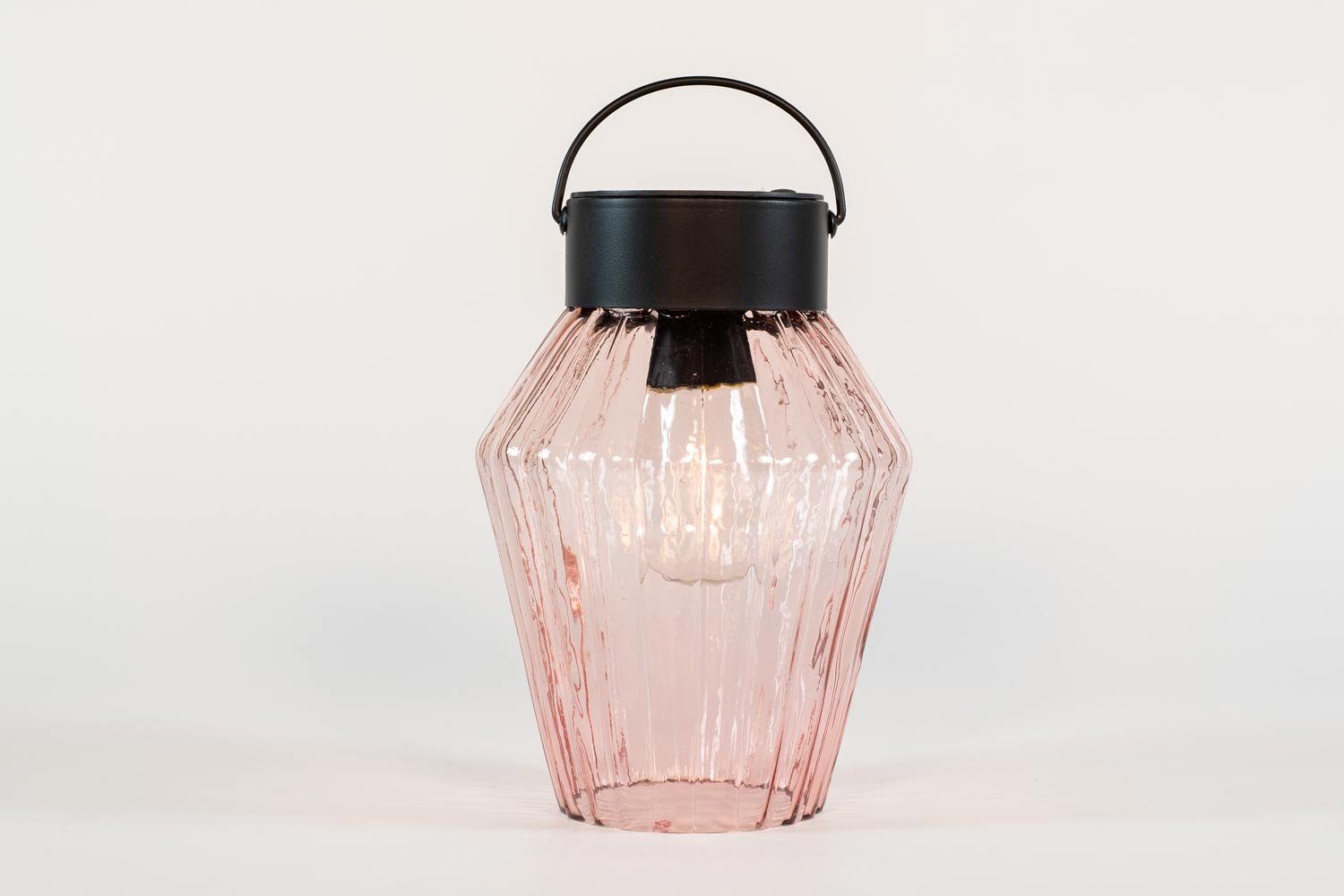 Coen Bakker LED Deko Anna`s Glas Dämmerungssensor, LED, Tischleuchte Licht Solar warmweiss, Collection, 16cm pink Windlicht
