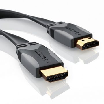 CSL HDMI-Kabel, 1.4a, HDMI Typ A (500 cm), Full HD Flachband-Kabel 1920x1080p 60Hz, 3D, Ethernet, ARC, flach, 5m