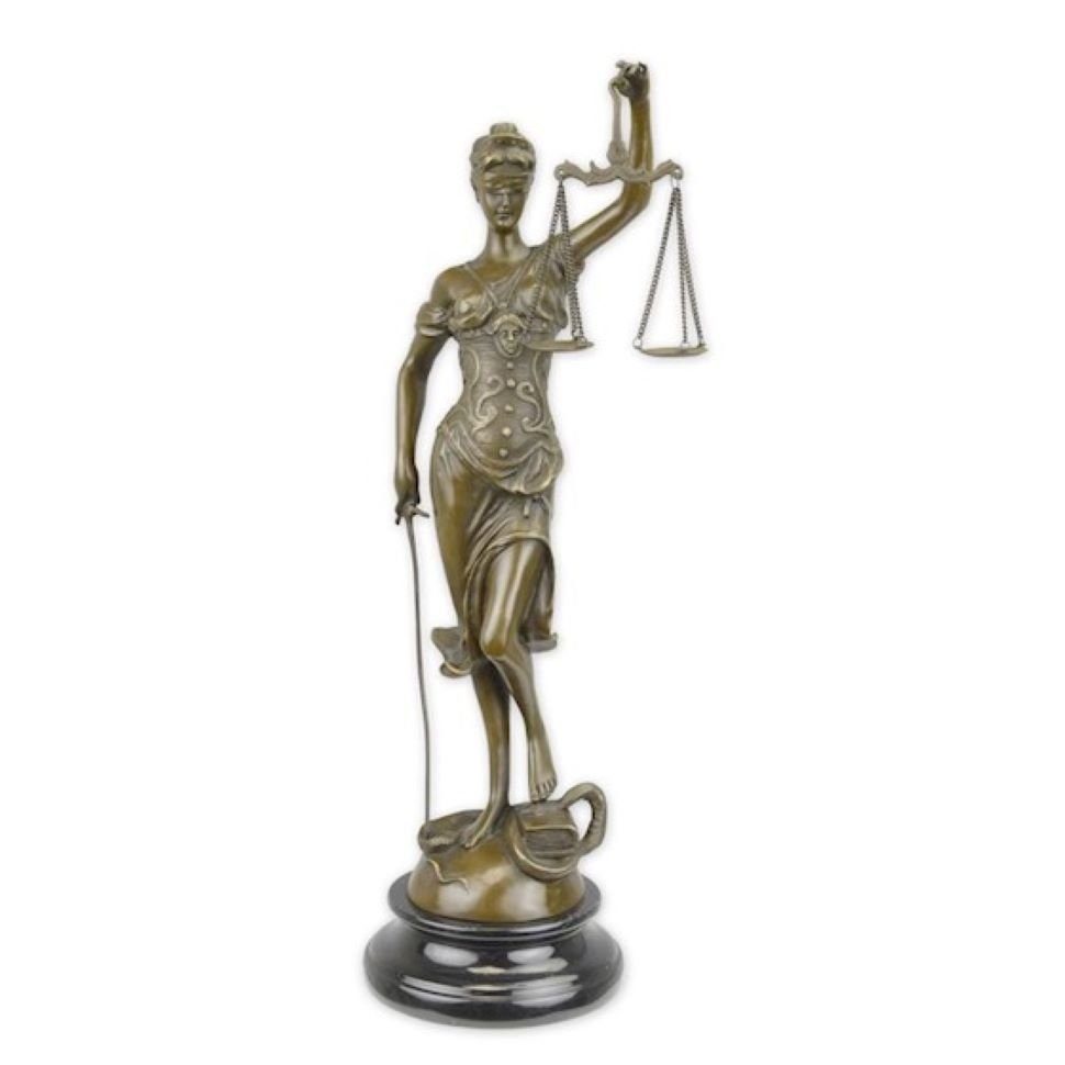 Skulptur Bronzefigur Skulptur Justitia Marmorsockel Bronze 39,5 cm günstig online kaufen