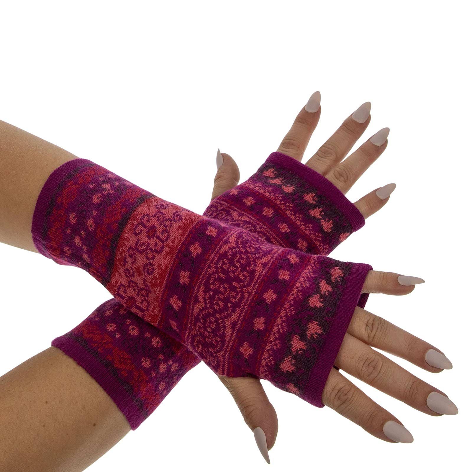 MAGIE UND Handschuhe Armstulpen Pulswärmer extrafeiner Jacquard-Stoff KUNST Handwärmer Armstulpen