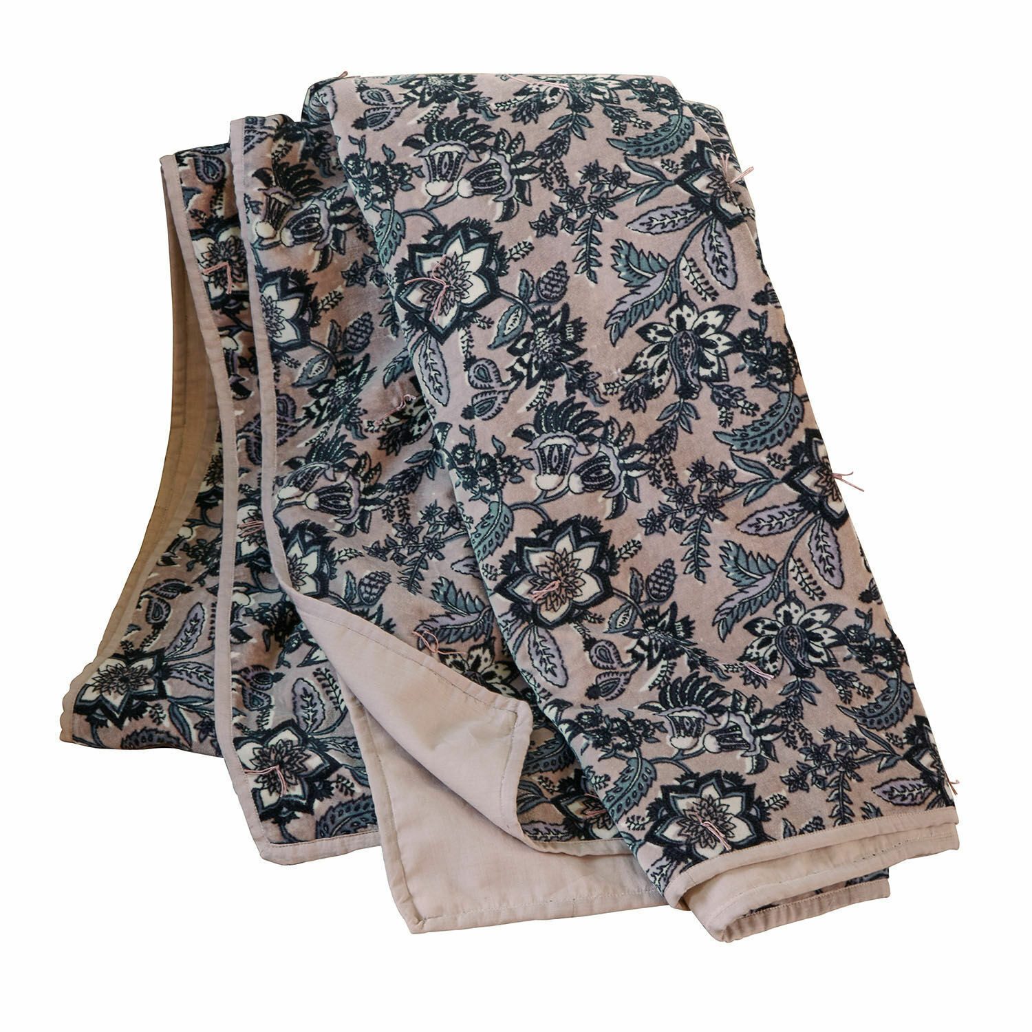 Tagesdecke Plaid Elarion altrosa/blau