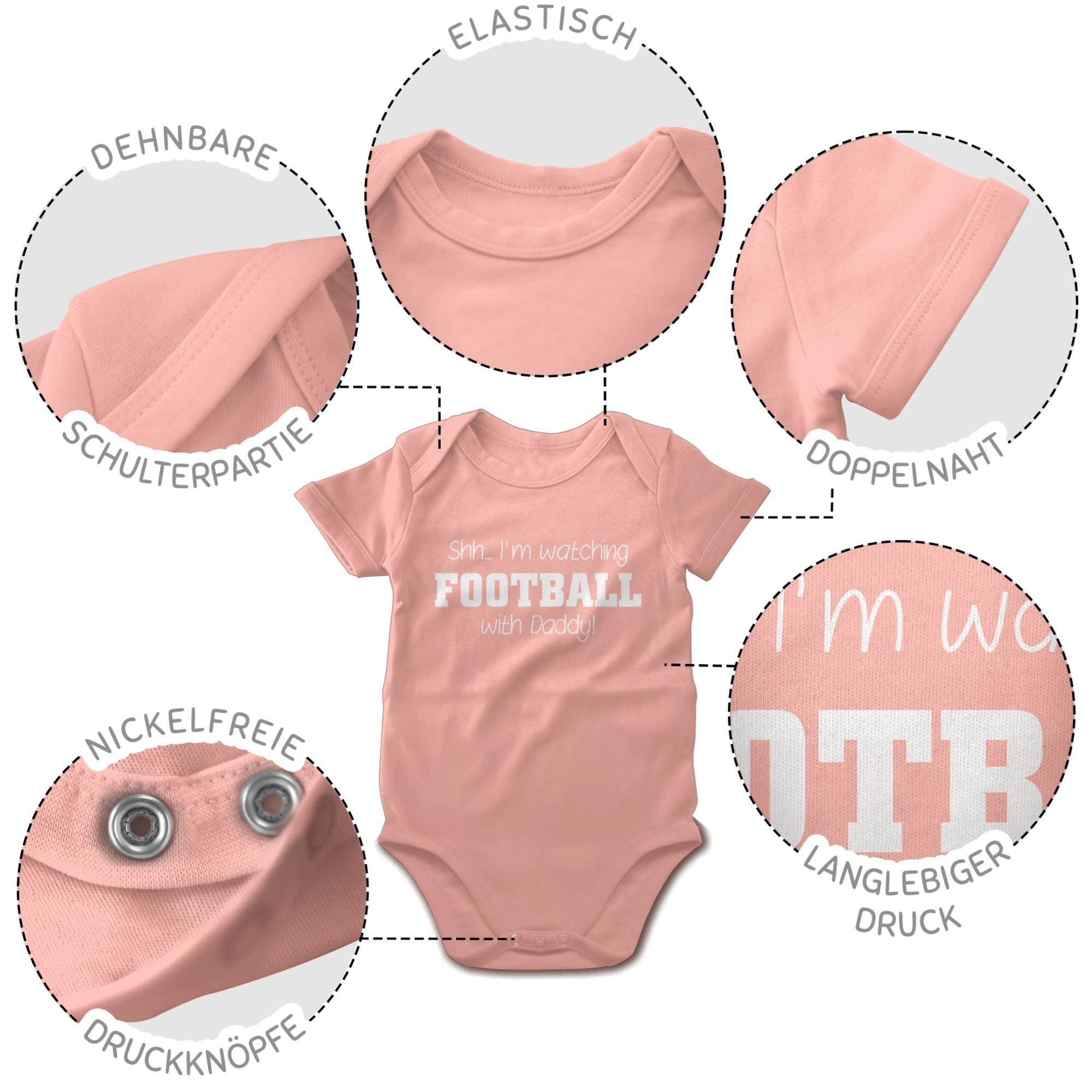 Shirtracer Shirtbody Shh...I'm watching football with Daddy! - weiß Sport & Bewegung Baby