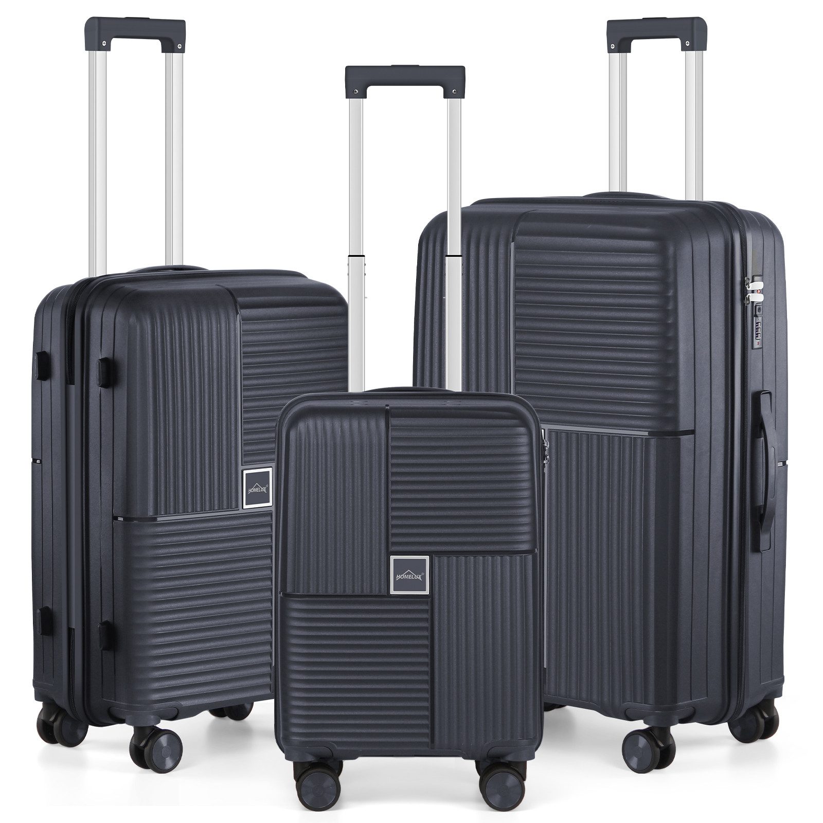 HOMELUX Kofferset Trolleyset Reisekoffer 3er ABS Hartschalen-Koffer, 4 Rollen, (set, 3), Rollkoffer Trolley Hartschalen koffer Set - M-L-XL