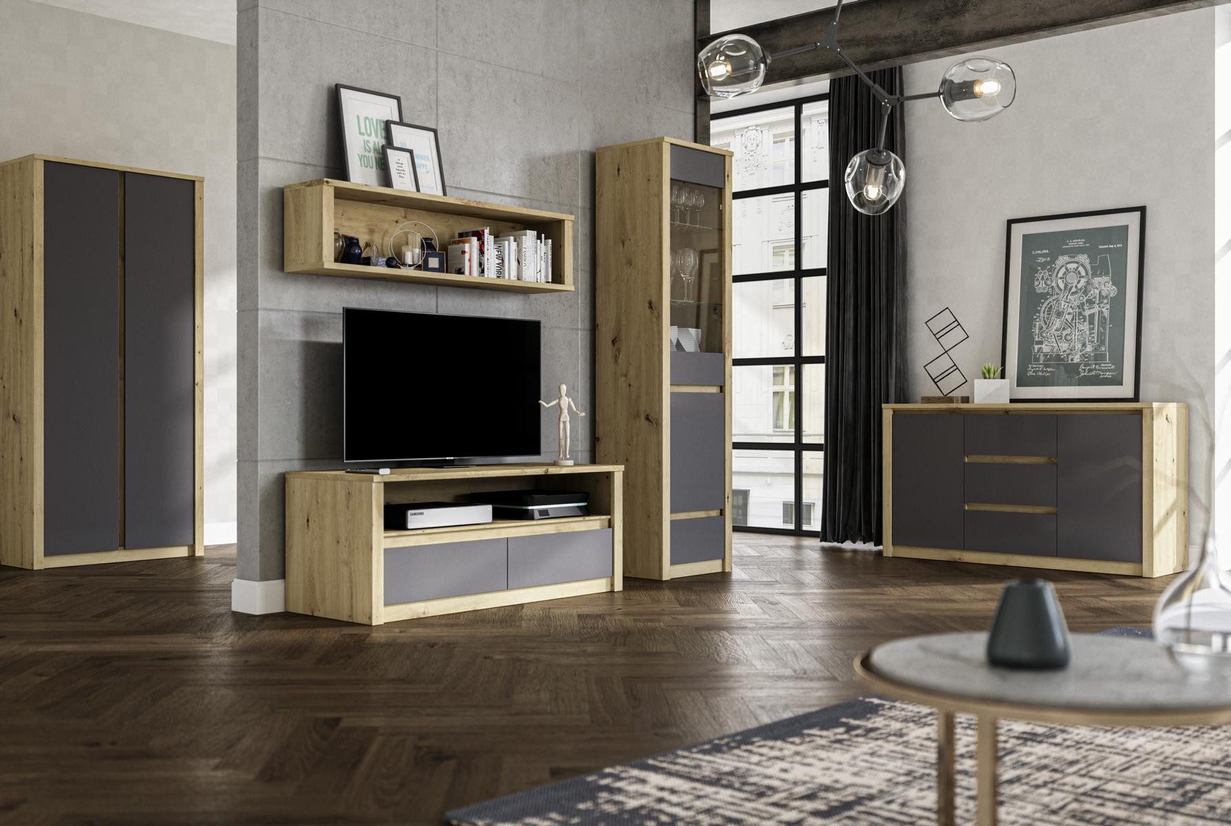 Xlmoebel TV-Board Elegantes TV-Regal aus Holz mit Stauraum und modernem Design (TV-Board, 1 St., RTV), Hergestellt in Europa