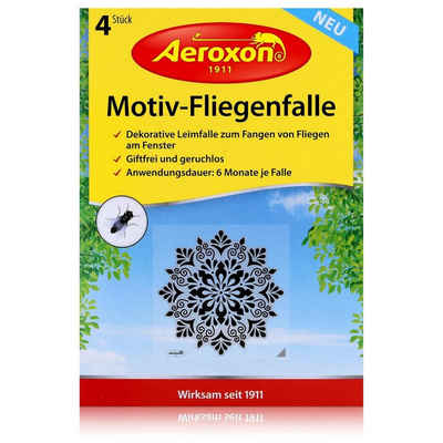 Aeroxon Insektenfalle Aeroxon Motiv-Fliegenfalle 4 Stk. Leimfalle giftfrei und geruchlos (1e