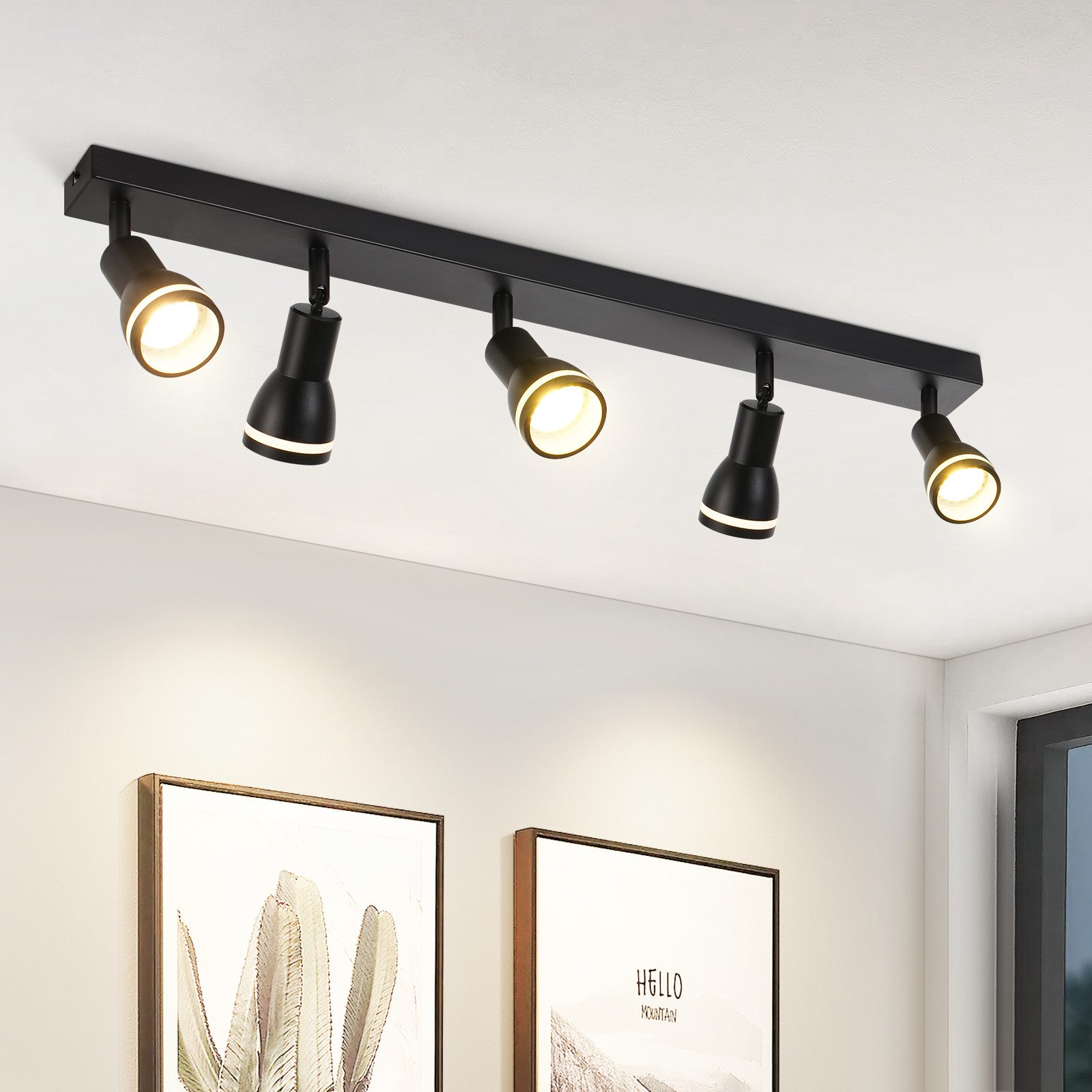 ZMH Deckenstrahler 5-Flammig Deckenlampe Einstellbar Metall günstig online kaufen