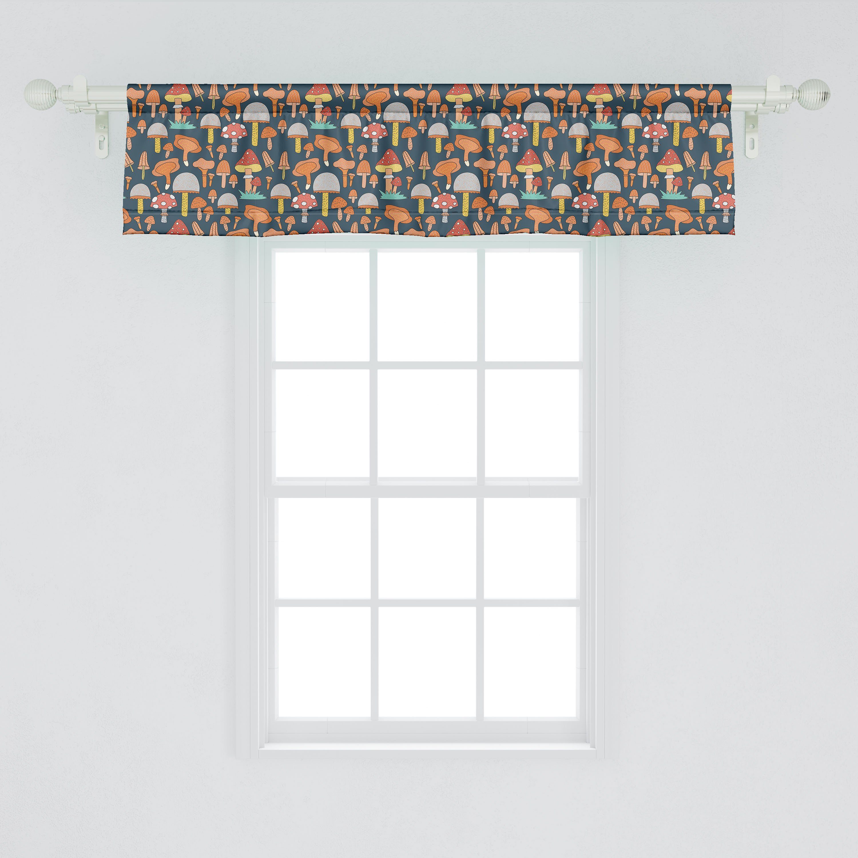 Scheibengardine Vorhang Volant Abakuhaus, Blots und Lustige Stangentasche, mit Schlafzimmer Pilze Dekor für Formen Küche Microfaser