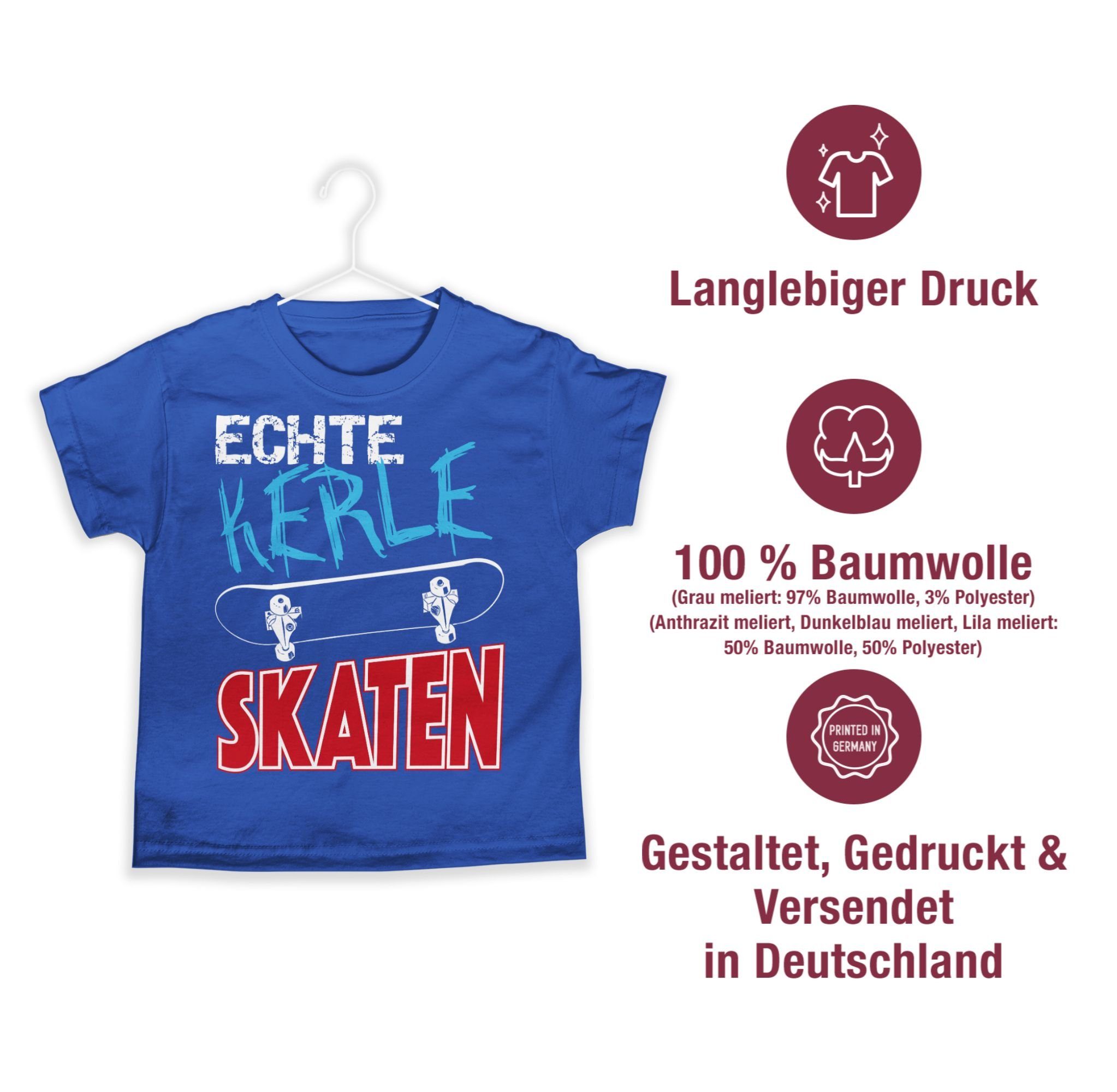 Shirtracer T-Shirt Echte Kerle skaten Co Royalblau 3 Kinderkleidung und