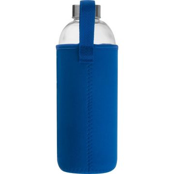 Livepac Office Trinkflasche Trinkflasche aus Glas mit Neoprensleeve / 1000ml / Neoprenfarbe: blau