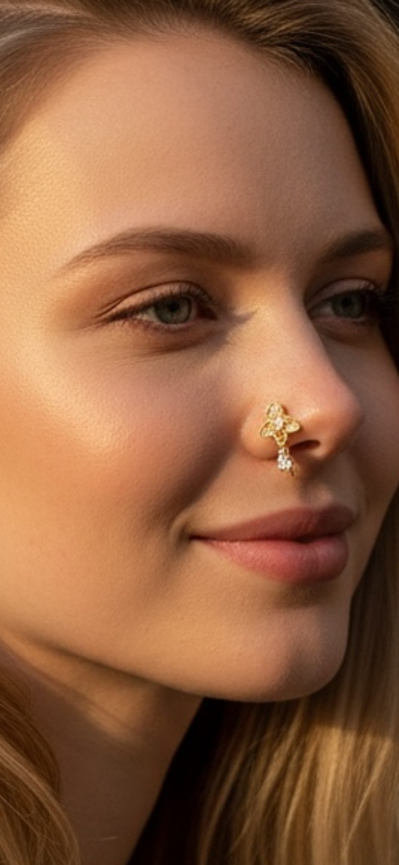 Karisma Schmuck Nasenpiercing Messing Fake U-Form Ohrclip Ohrring Gefälscht Frauen Ring FN-41, Knorpel Lippe Helix Tragus Zirkonia Steine