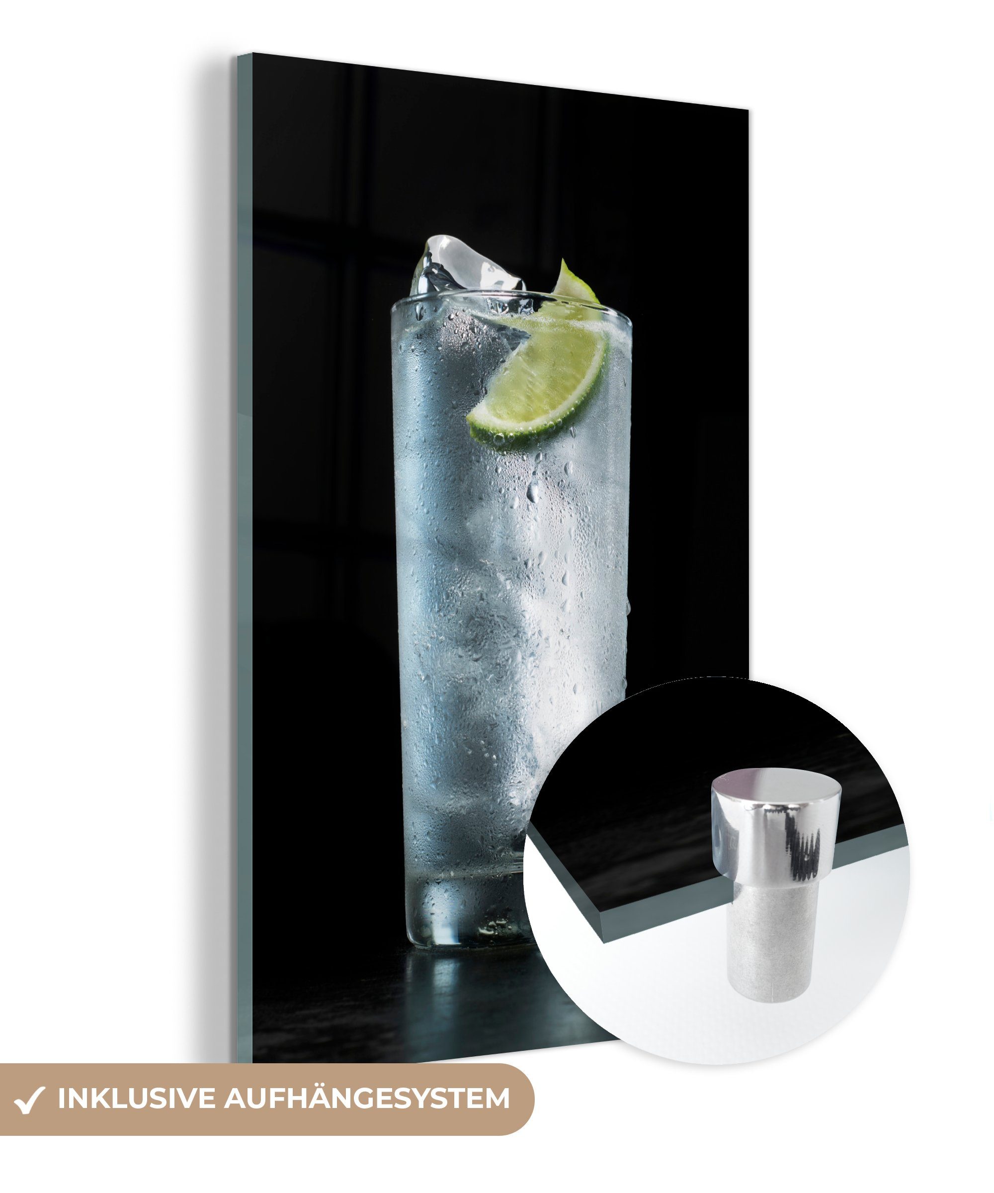 Acrylglasbild Kaltes Glas Alkohol