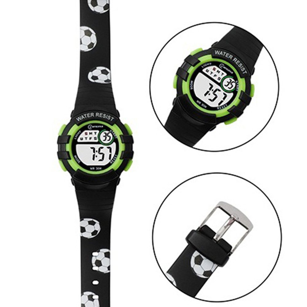 Digitaluhr Kinder Armbanduhr Fußball Silikonuhr für Jungen Mädchen