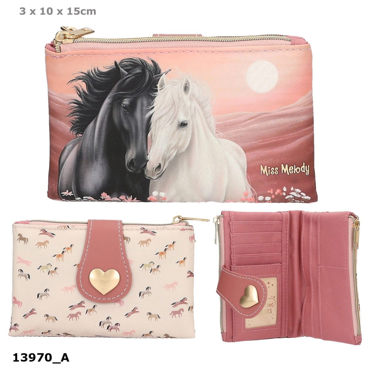Depesche Spiel Miss Melody Portemonnaie BLOSSOM PONY, Rosa, Pferd, Polyester
