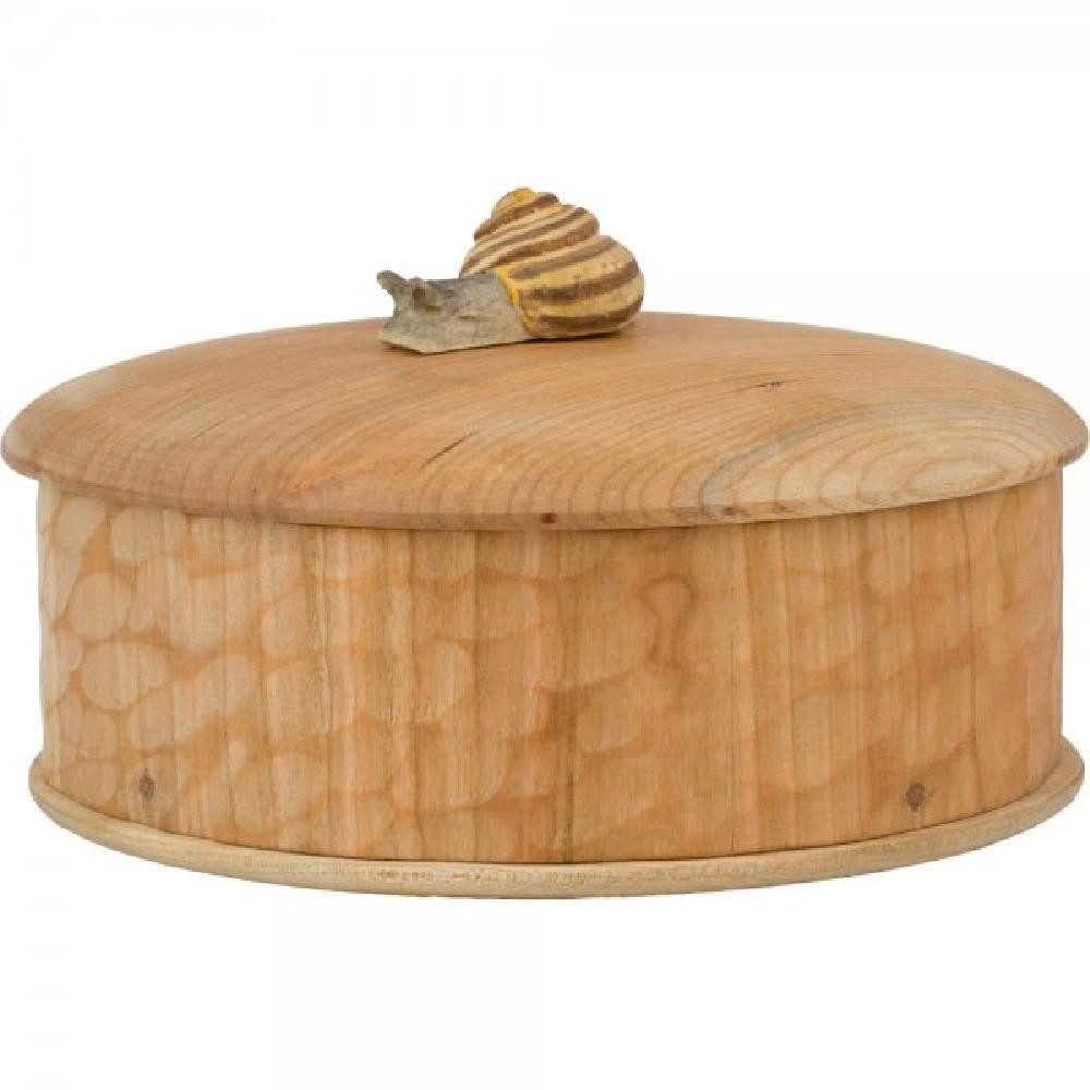 Wildlife Garden Schmuckkassette Holzkästchen mit Deckel Rund Schnecke Braun (15cm)