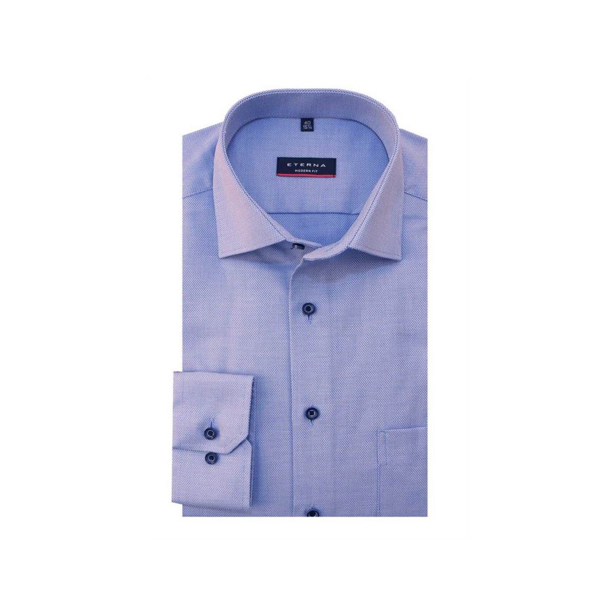 Eterna (1-tlg) Langarmhemd blau 13