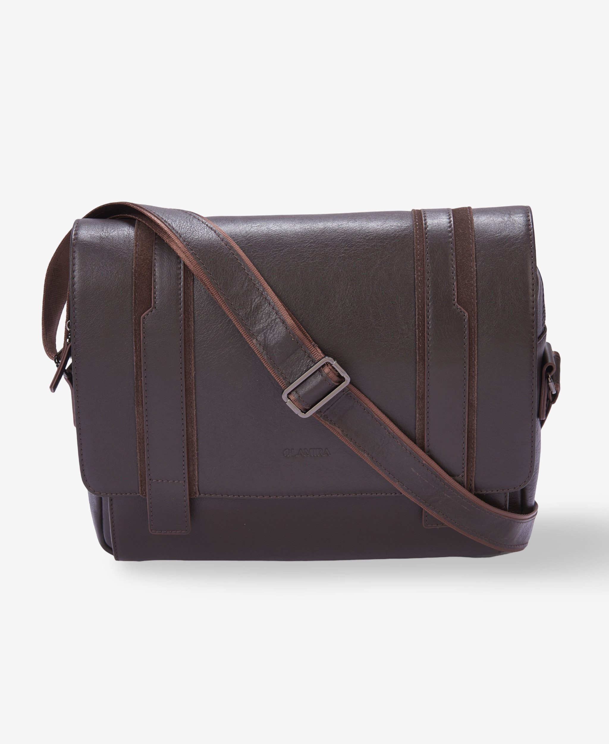 GLAMIRA Handtasche Urban Professional Braune Herren-Leder-Kuriertasche (1-tlg), echt Leder, mit geräumigem Hauptfach