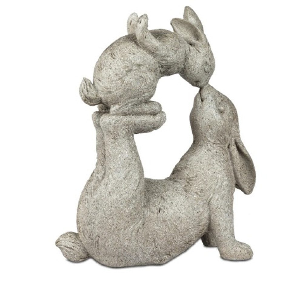 formano Dekofigur Hase mit Baby Stone-Weiss 30x37cm (1 St)