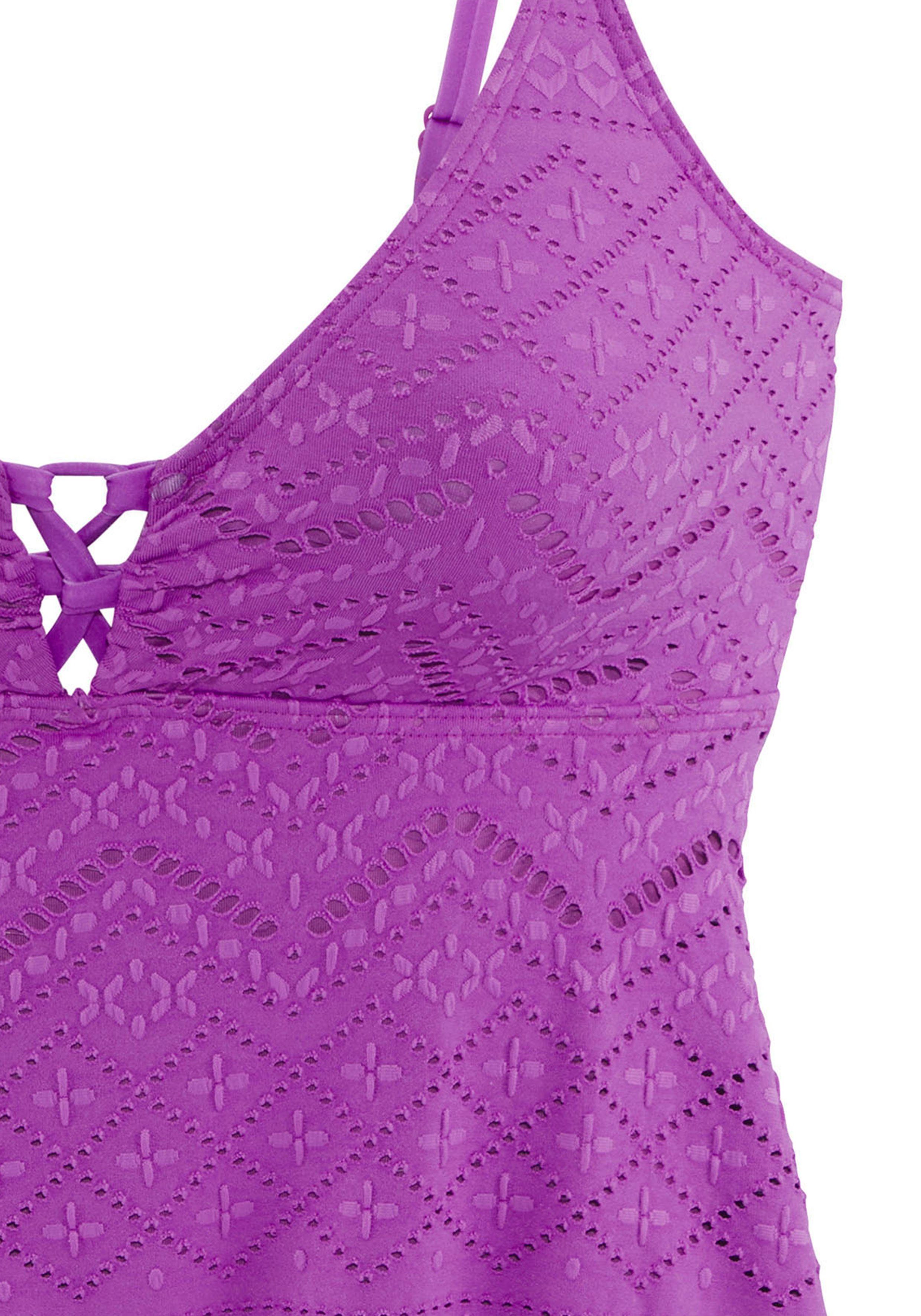 LASCANA Tankini-Top Omara, mit Lochstickerei