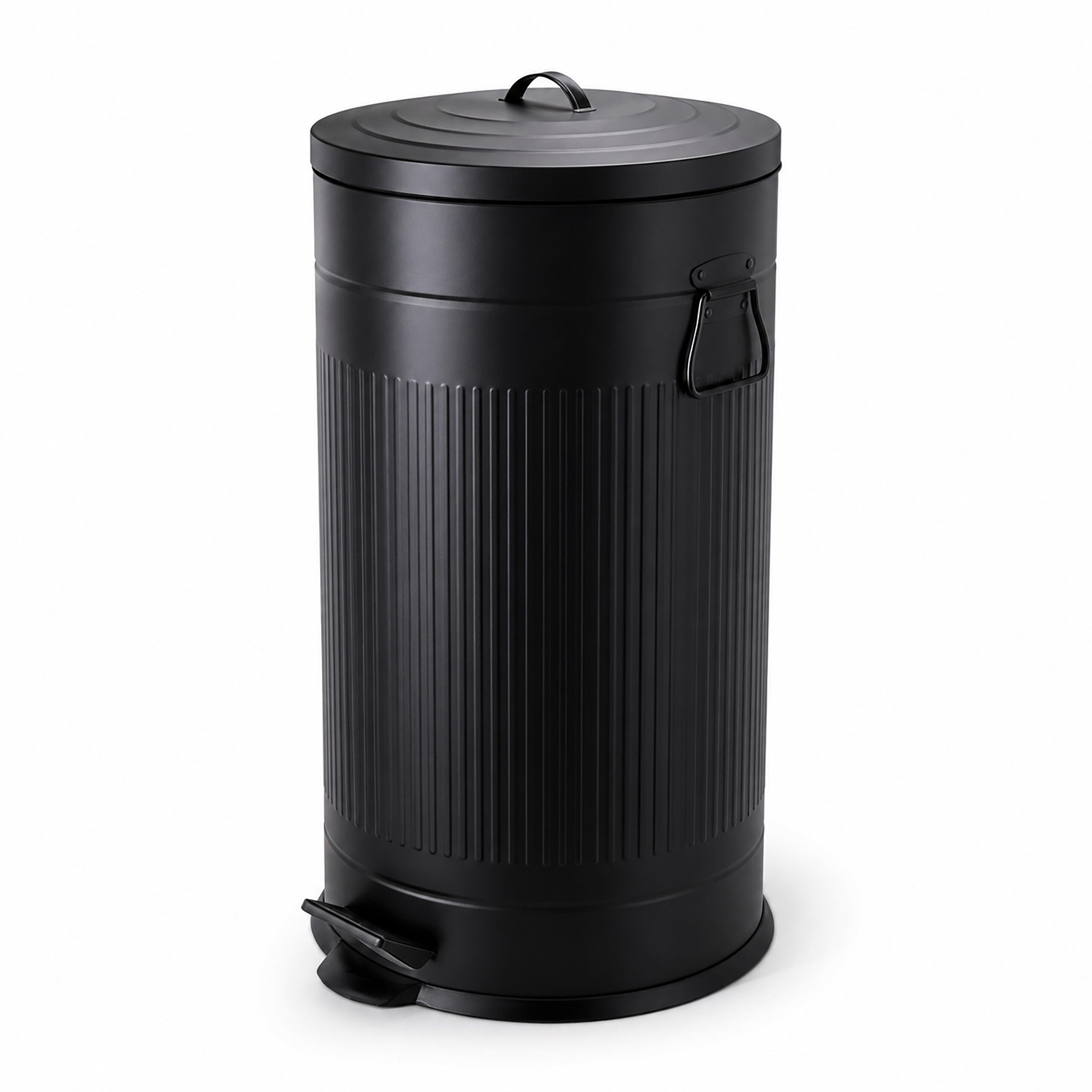 relaxdays Mülleimer Retro Mülleimer 40 Liter, schwarz
