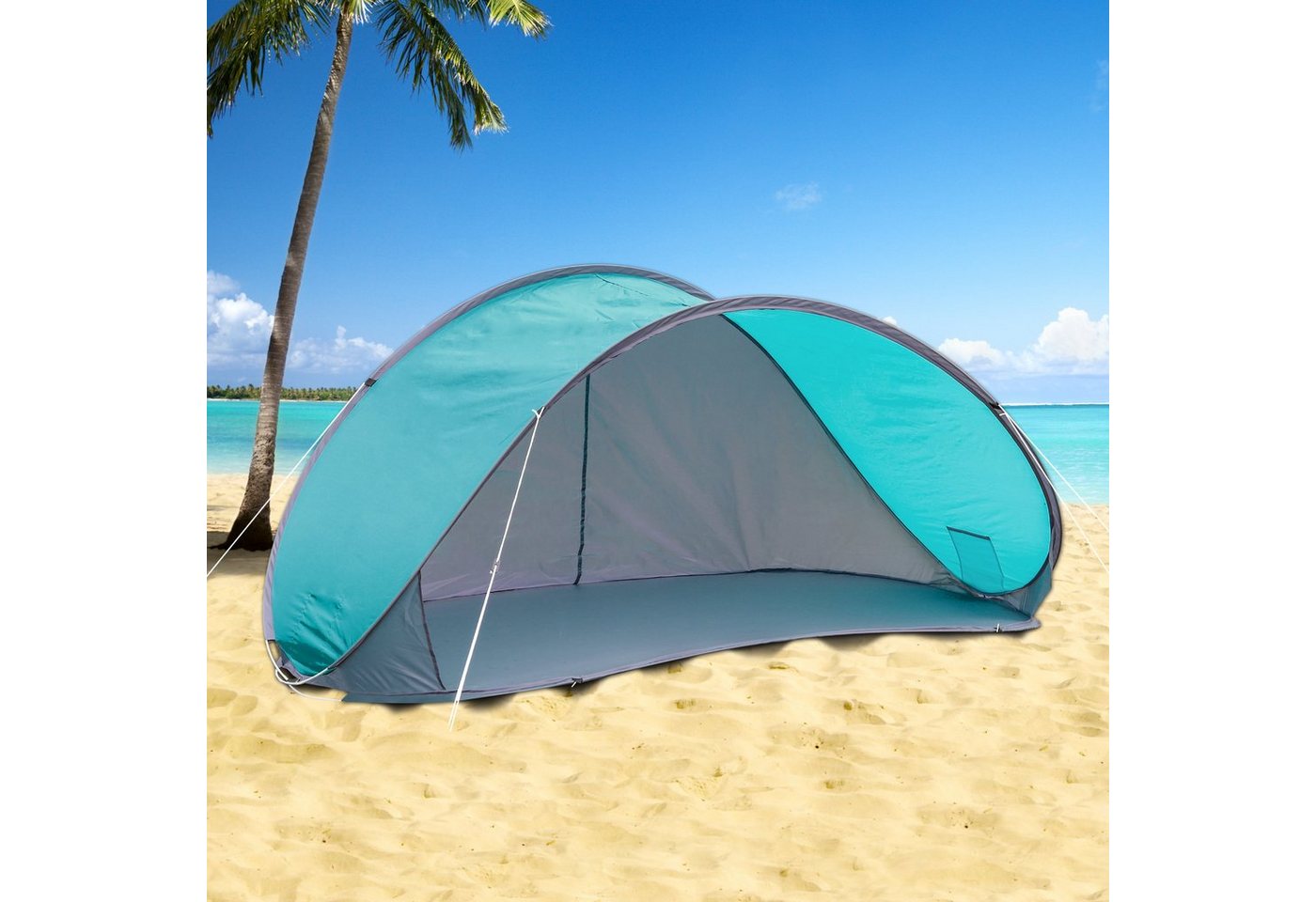 Haushalt International Strandmuschel XL-Pop-Up-Strandmuschel UV-Schutz 50+ selbstaufstellend - Tragetasche, Personen: 3