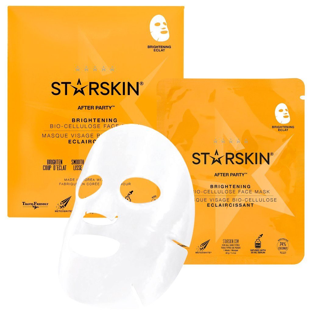 STARSKIN® Tuchmaske After Party™ Set, 2-tlg., Gesichtsmaske mit Bio-Cellulose 2er-Pack Feuchtigkeitsmaske