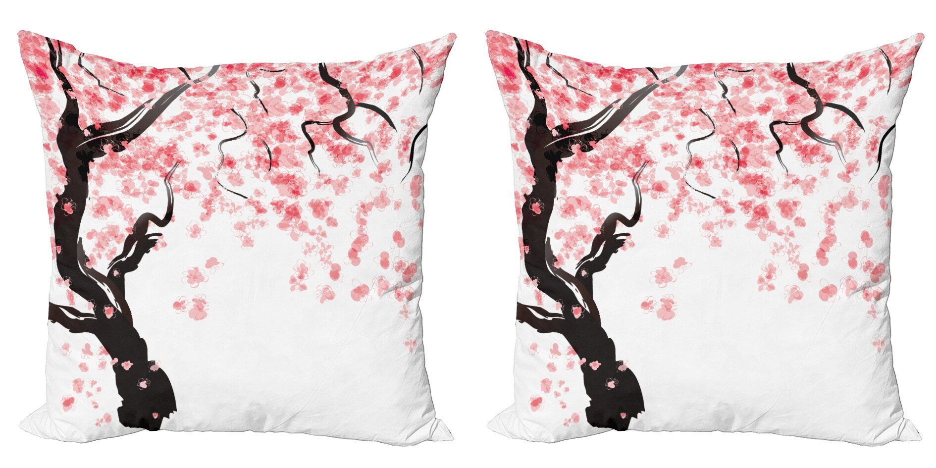 (2 Kirschblütenbaum Accent Modern Digitaldruck, Doppelseitiger Stück), Kissenbezüge japanisch Abakuhaus