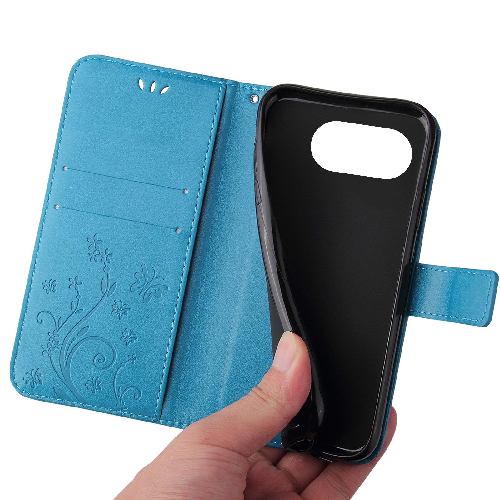 Tec-Expert Handyhülle Cover Tasche Hülle für Google Pixel 10a, Klapphülle Case mit Kartenfach Fliphülle aufstellbar, Motiv Blumen – Bild 3 von 5