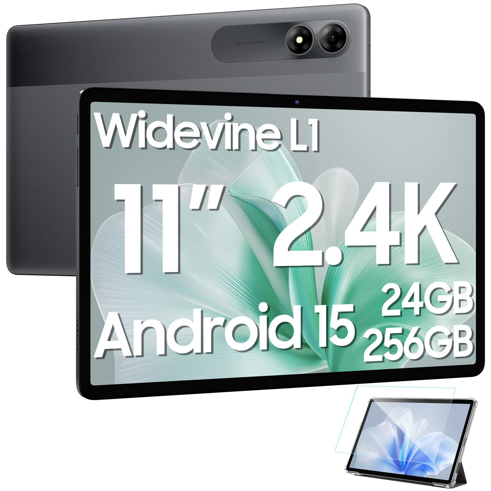 blackview Tab 9 WiFi 11 Zoll, 24 GB RAM 256 GB ROM, Android 15, 8 MP + 13 MP Tablet (11", 256 GB, 15, Android 15, FHD, 8200 mAh, Face ID, Dual-Box)