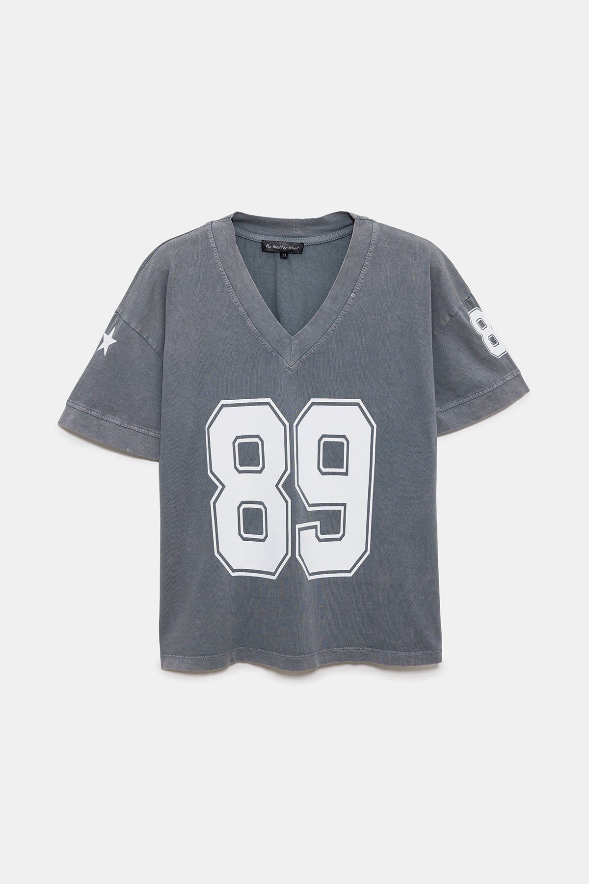 No Matter What T-Shirt Bedrucktes T-Shirt mit V-Ausschnitt