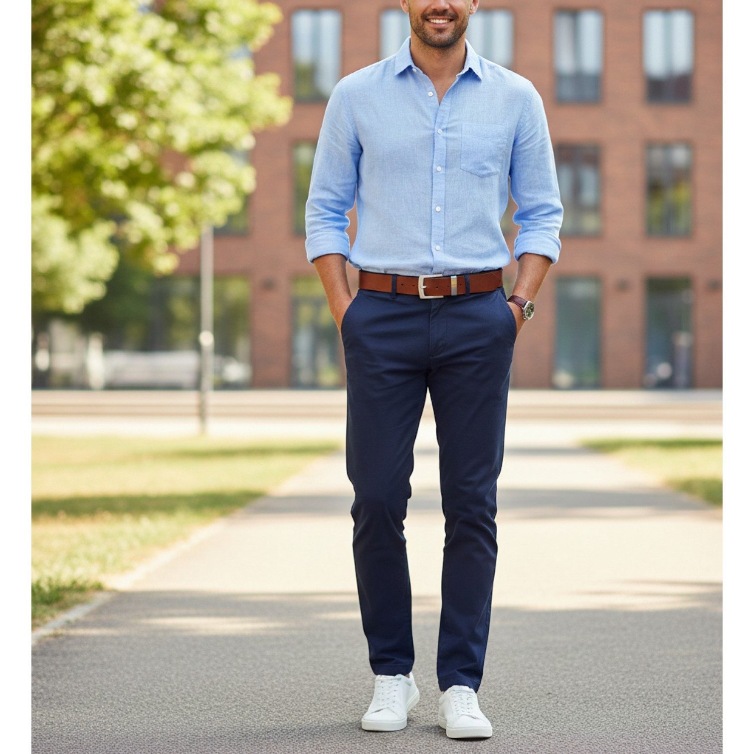 FRONHOFER Hüftgürtel Herren Anilinleder breit (1-St) Edelstahlschnalle, hypoallergen