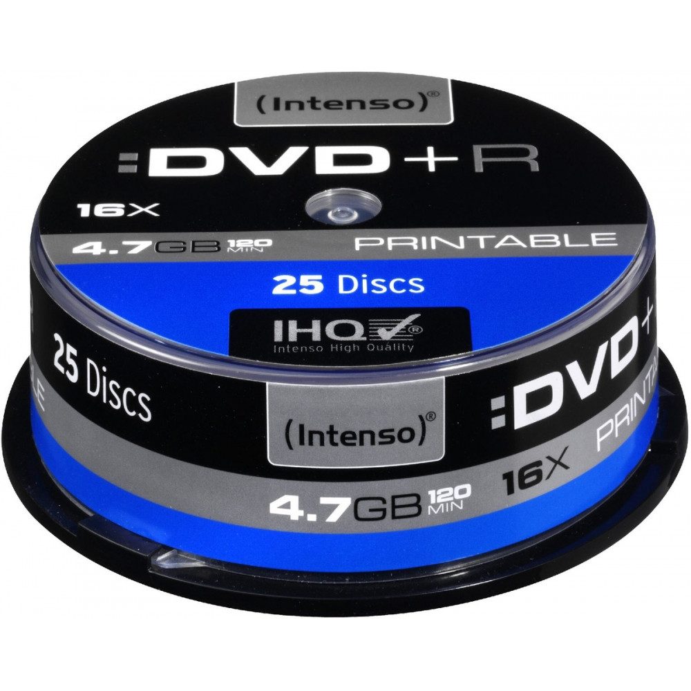 Intenso DVD-Rohling Intenso DVD+R Printable 25 Cake Box - DVD-Rohlinge, Kratzfest und langlebig