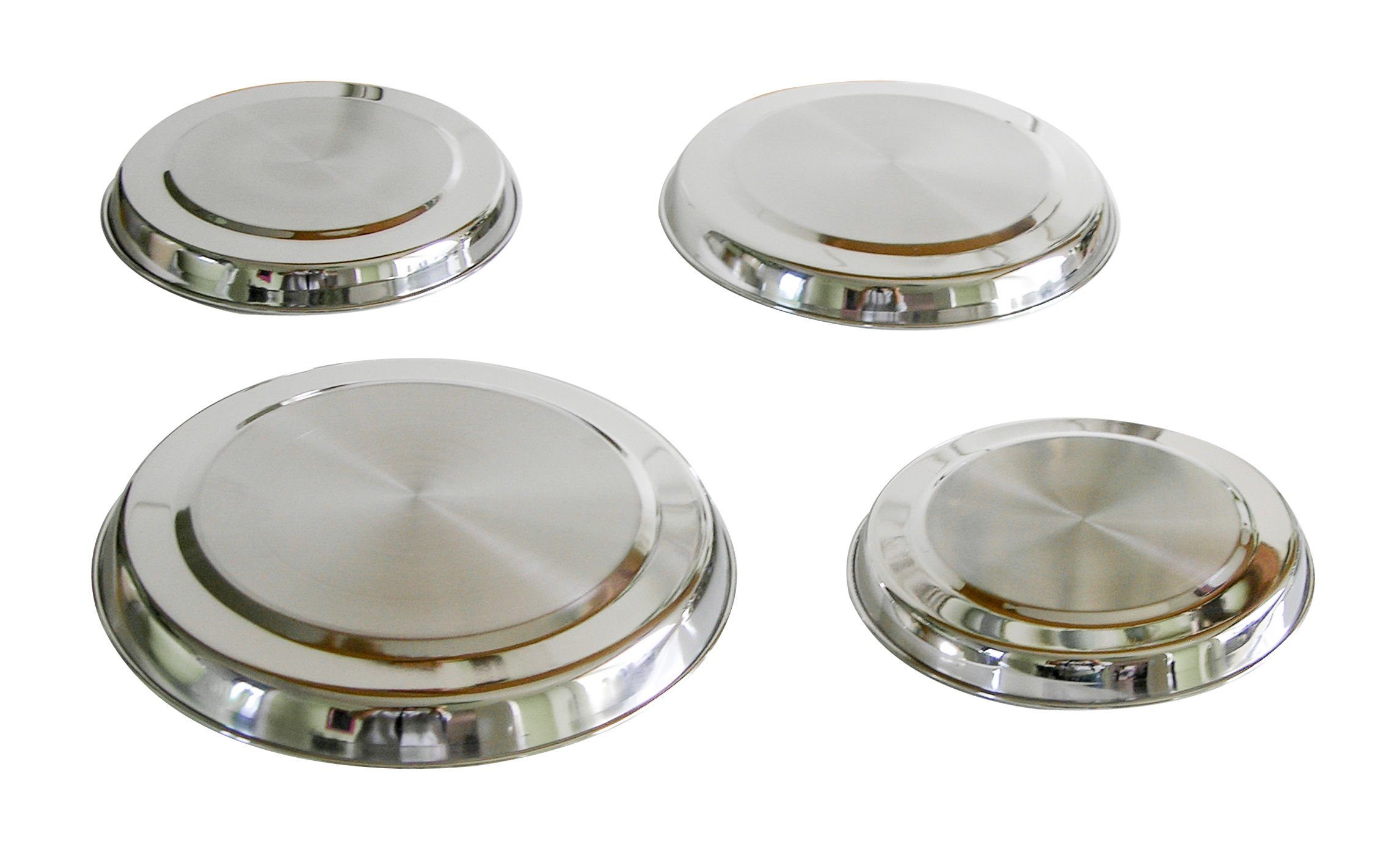 Haushalt International Herd-Abdeckplatte Edelstahl Herd Abdeckplatten silber - 4er Set, Edelstahl, (Set, 4 tlg., silberne Abdeckplatten für den Herd), rostfrei