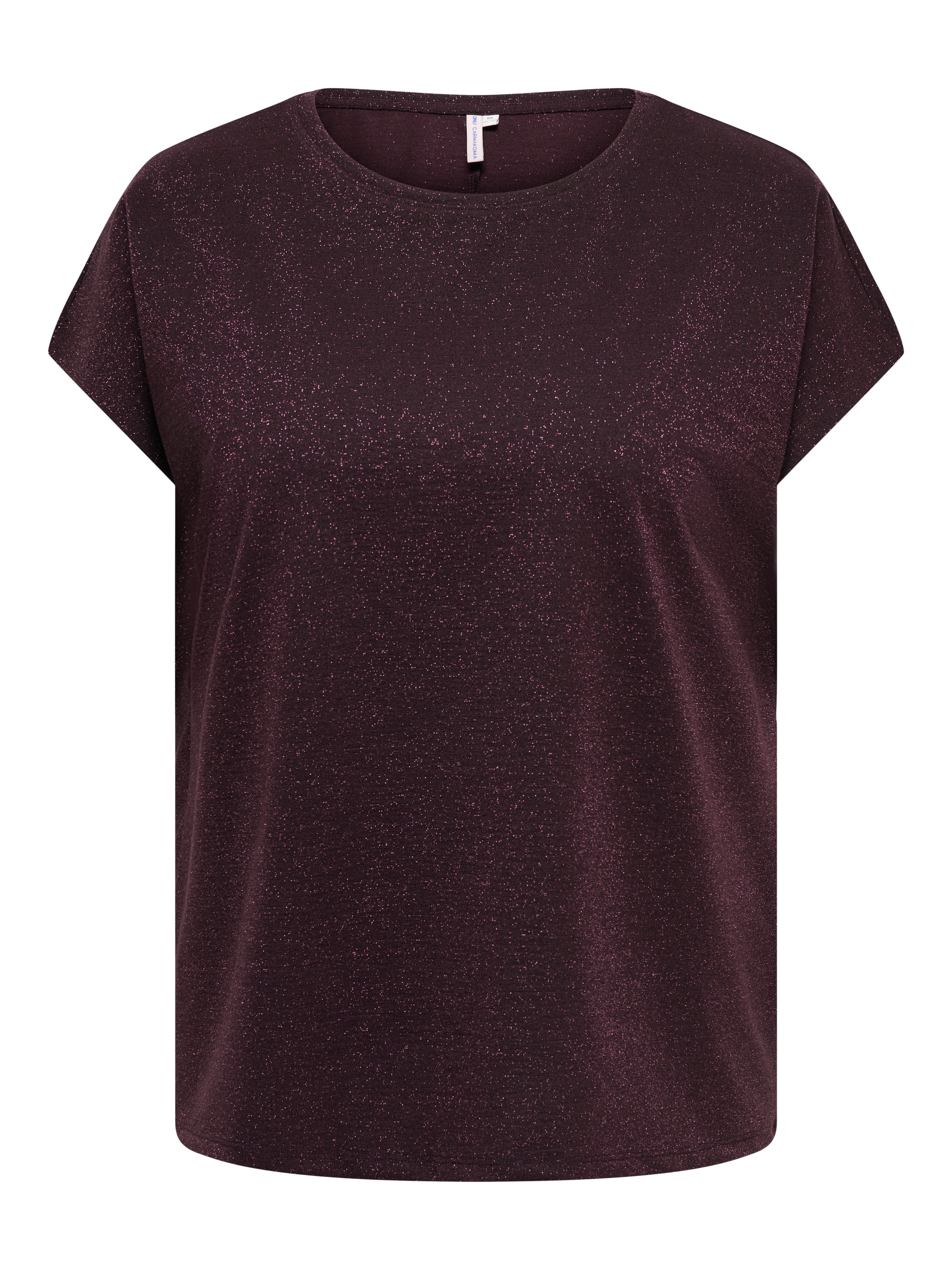 ONLY CARMAKOMA Kurzarmshirt CARMOSTER GLITTER S/S TOP JRS NOOS Viskosemischung, regular fit