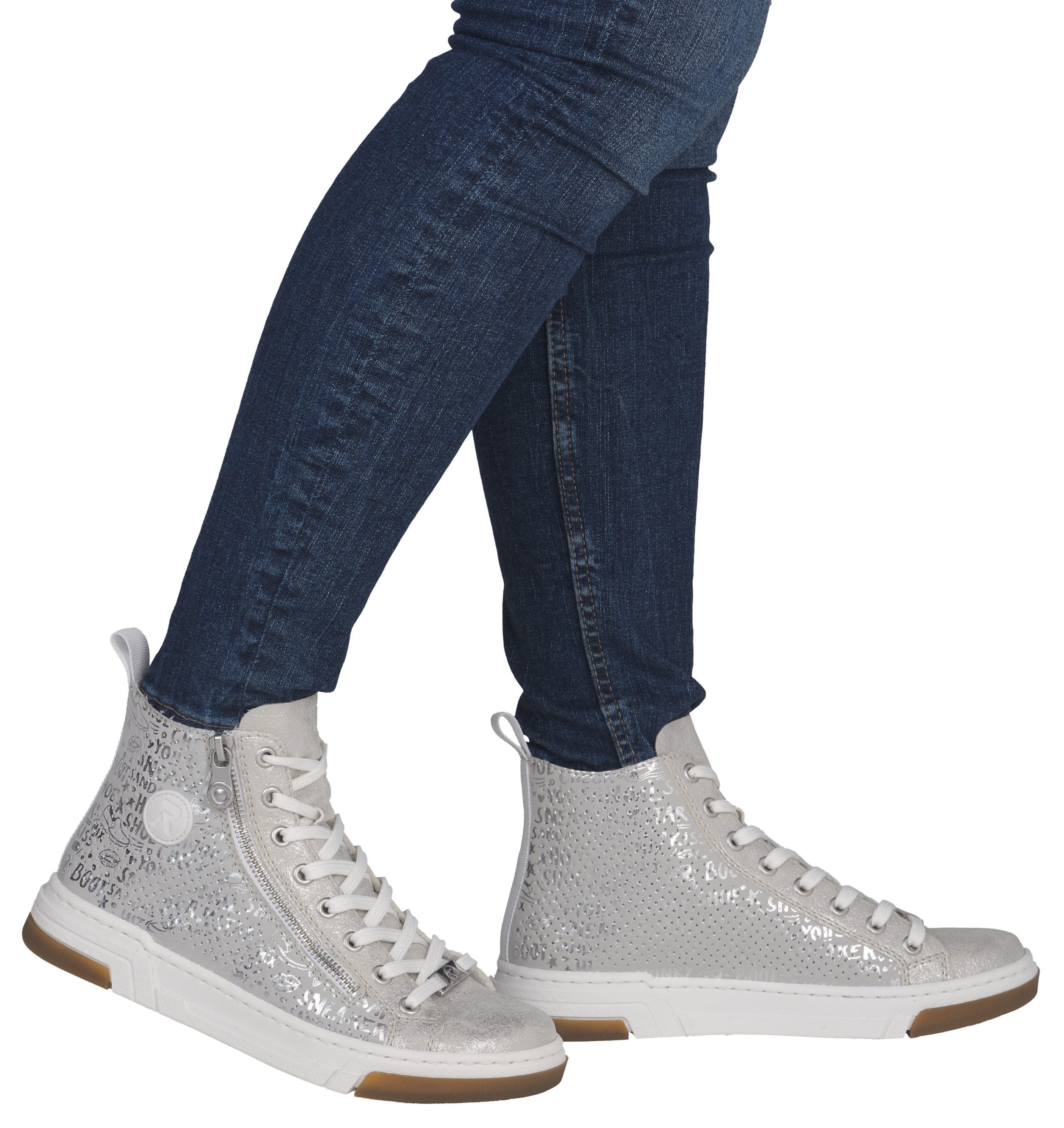 Rieker Sneaker High Top-Sneaker, Freizeitschuh, Schnürschuh mit Plateausohle