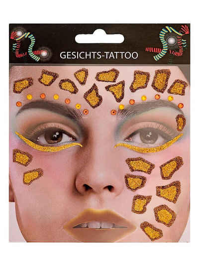 Metamorph Kostüm Goldnugget Tattookleber, Ein kompletter Satz Gesichtsschmuck zum Aufkleben