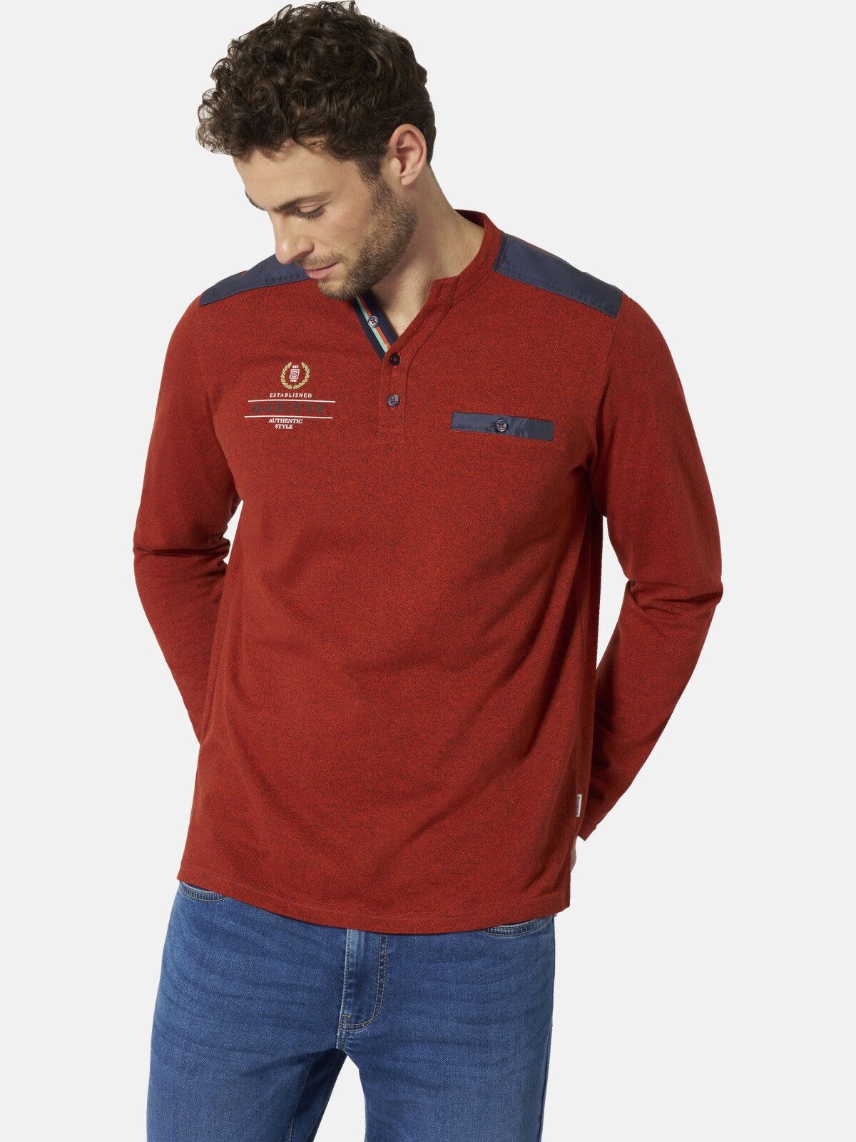 Babista Langarmshirt VELDALO im sportiven Serafino-Look