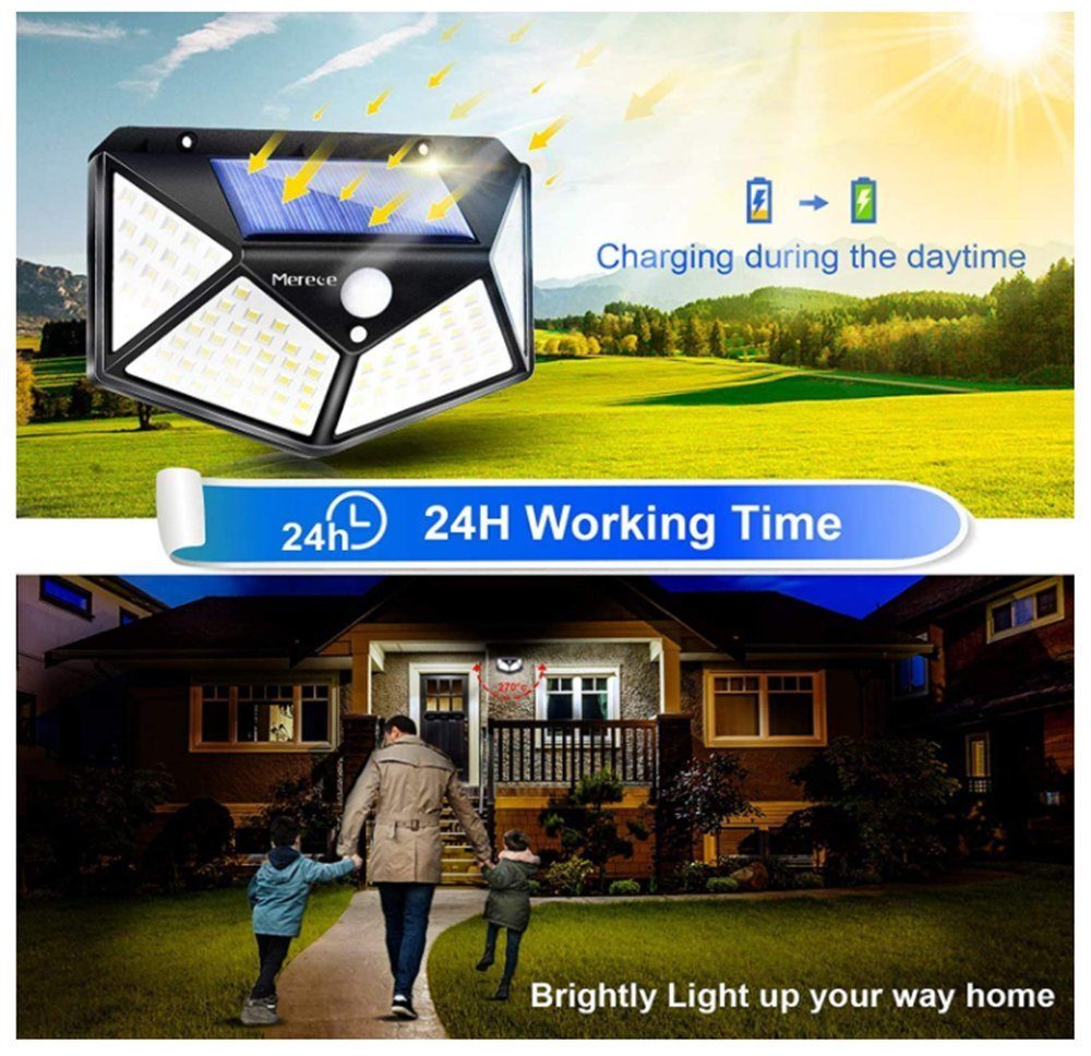 LED Außenbereich 2er Packs Außen-Wandleuchte, 7Magic den Solarleuchten für