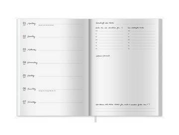 Eine der Guten Verlag Terminkalender Terminplaner 2024 - A5, mint weiß, 1 Doppelseite / Woche, 144 S. FSC-Papier, Softcover, klimaneutral