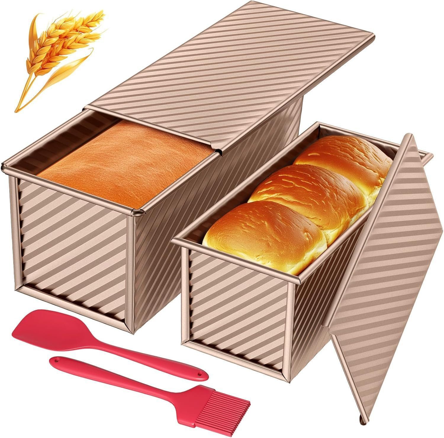 FELIXLEO Brotbackform Antihaft-Brot Toastform mit Deckel für Toast Kuchen, (4-tlg)