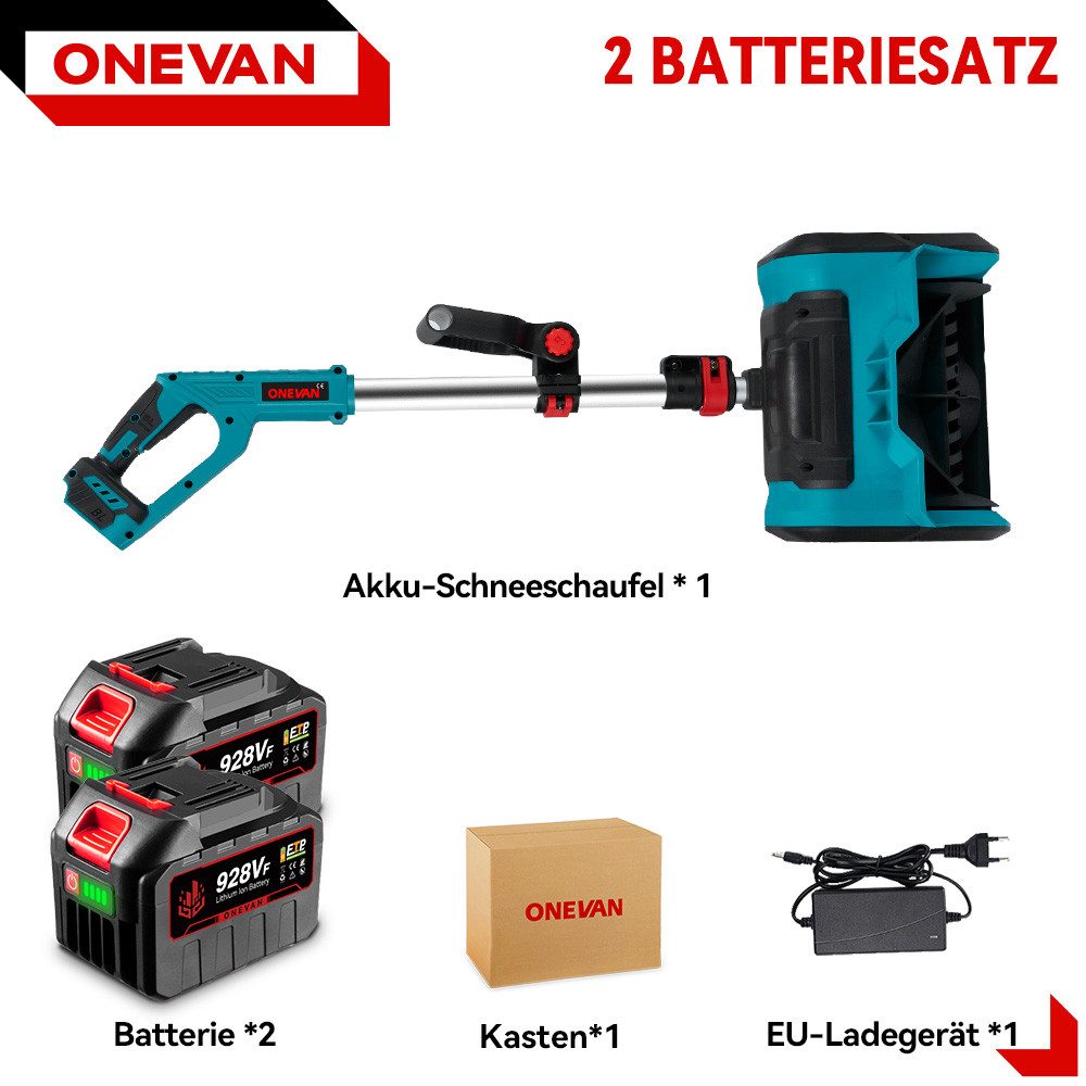 ONEVAN Akku-Schneefräse Bürstenloser Schneeschaufel mit 2x4.5Ah günstig online kaufen