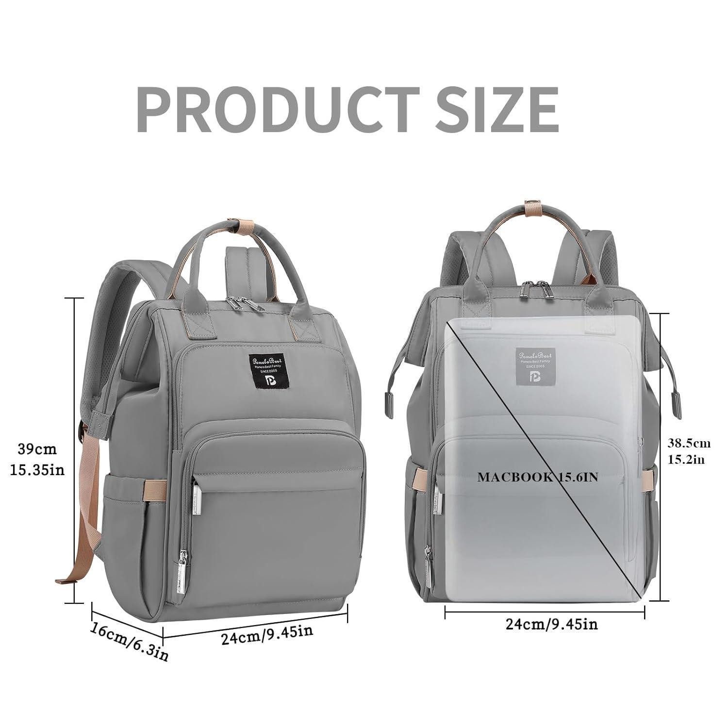 LuxusKollektion Wickeltasche Wickelrucksack wasserdicht Wickelunterlage Reiserucksack Nebelgrau