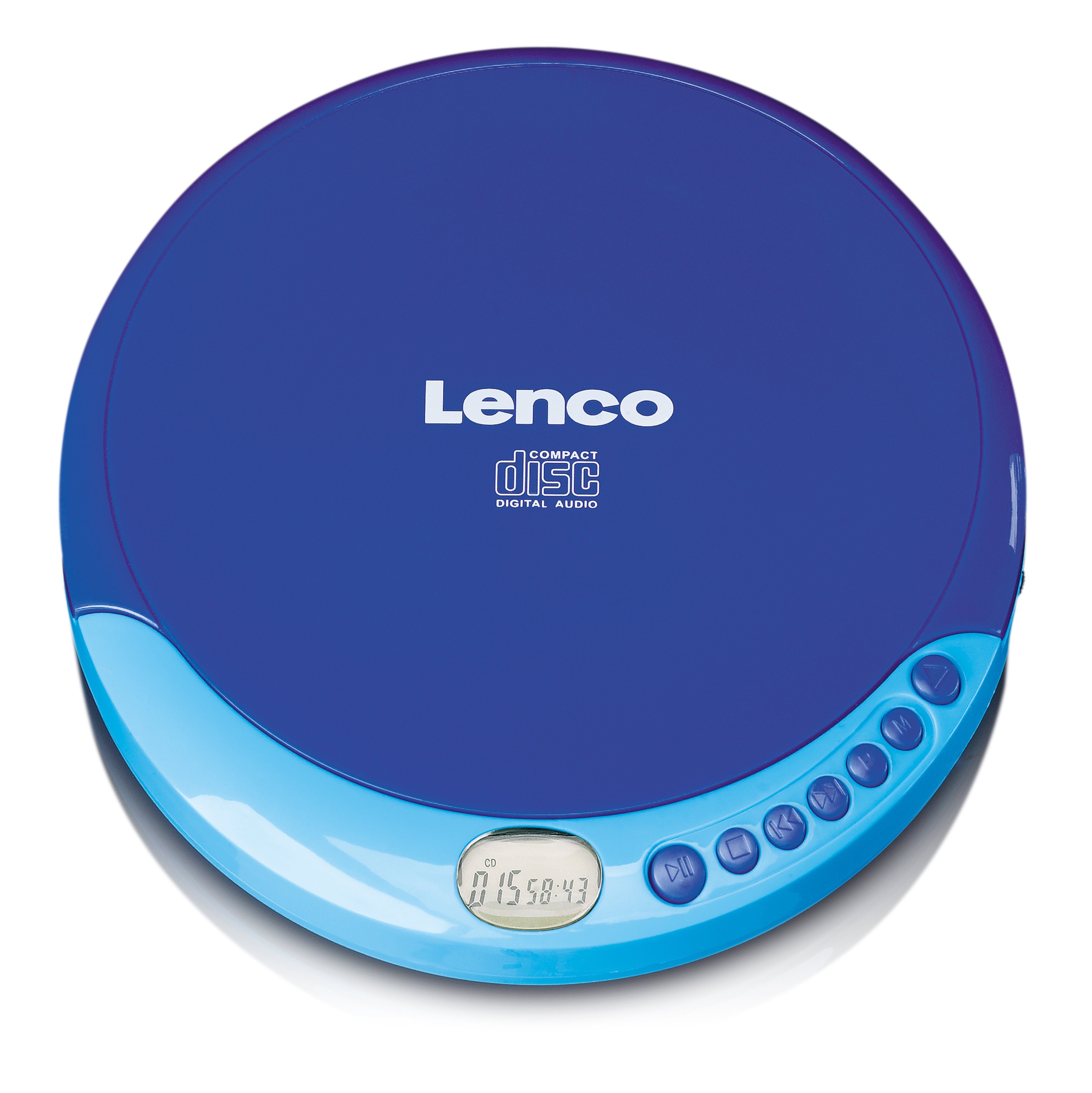 Lenco CD-011BU CD-Player (Tragbarer CD-Spieler, LCD, inkl. Kopfhörer & USB-Kabel)