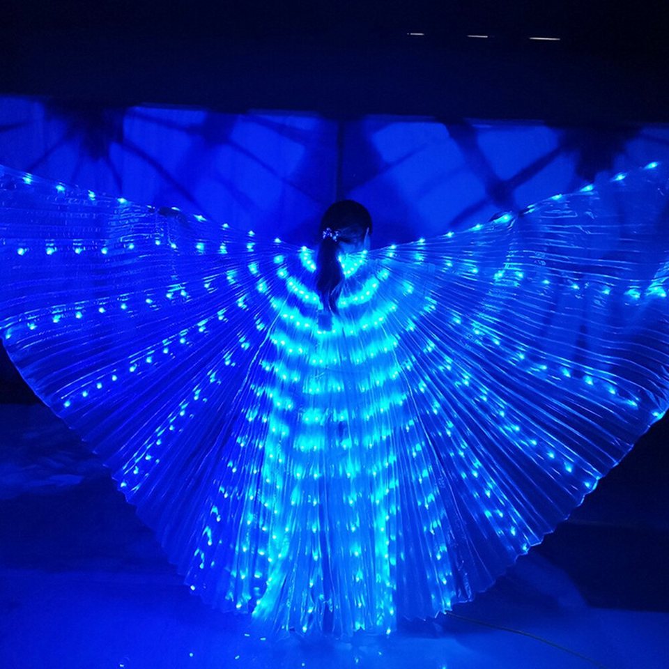 SEEZSSA Kostüm-Flügel LED-Flügel für Erwachsene,‎LED Isis Schmetterling  Wings Erwachsene, 145 cm Länge leuchtende Bauchtanz-Kostüme Für Bauchtanz