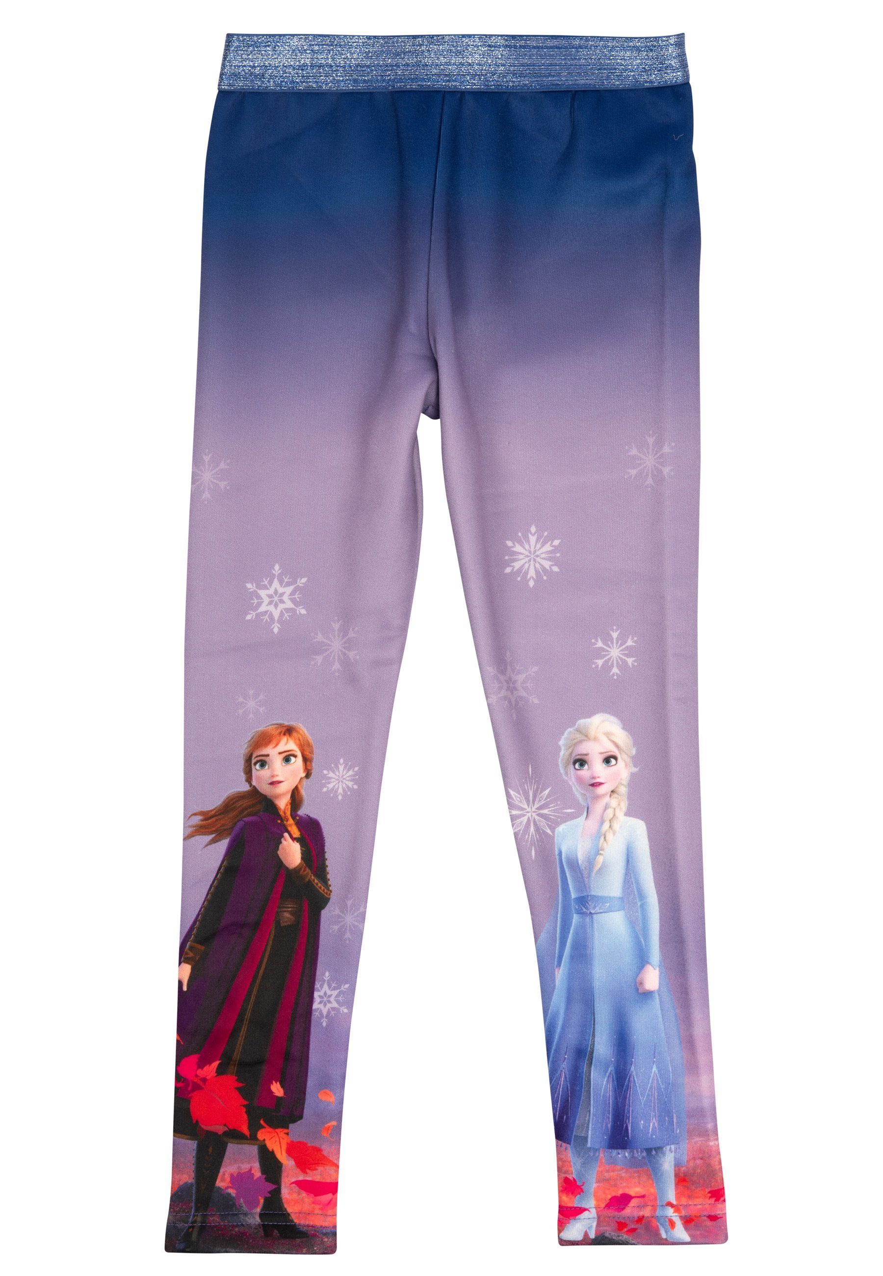 United Labels® Leggings Die Eiskönigin Thermo Leggings Mädchen Frozen Winter Leggins Blau